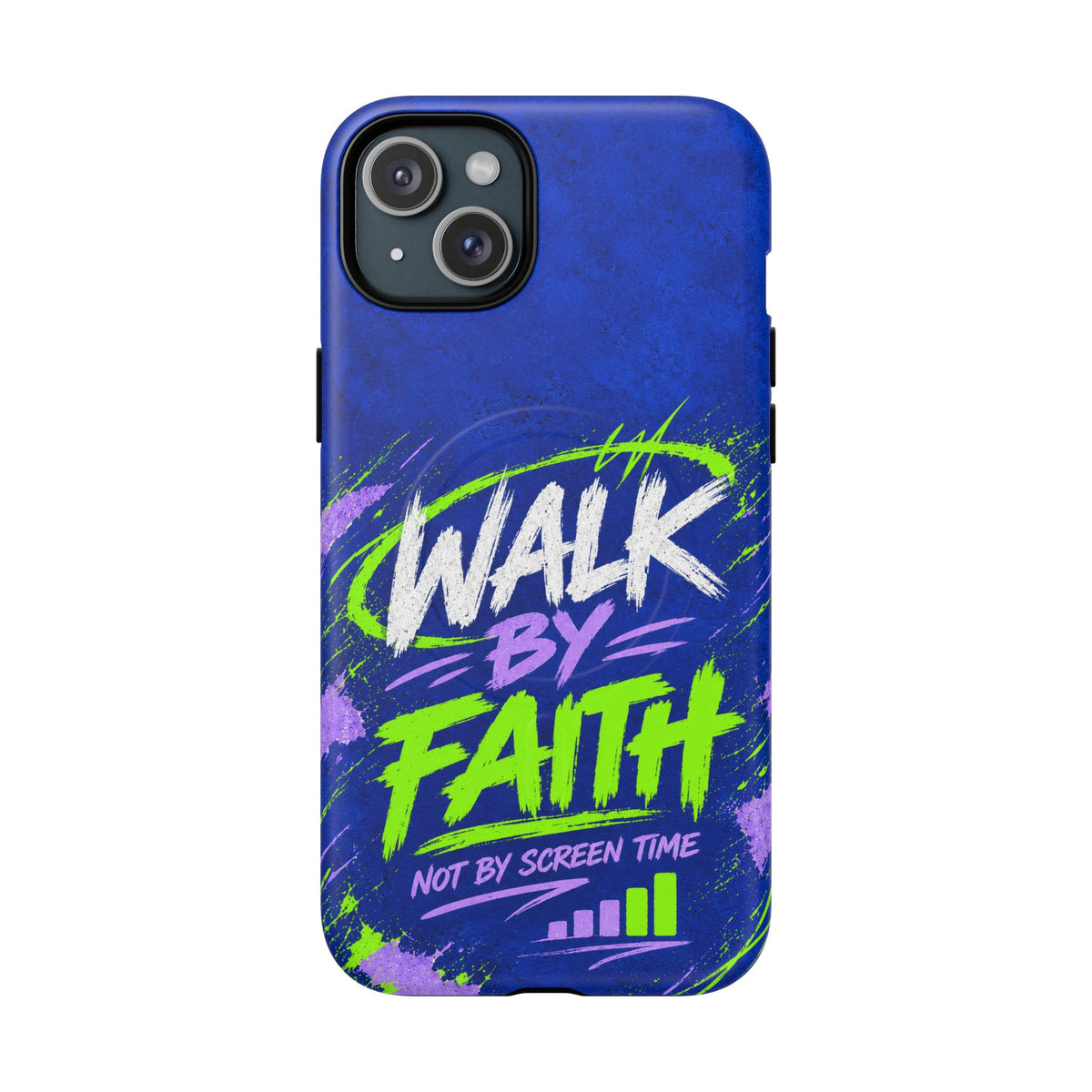 Walk by Faith Not by Screen Time Christian Tough Magnetic Phone Case
