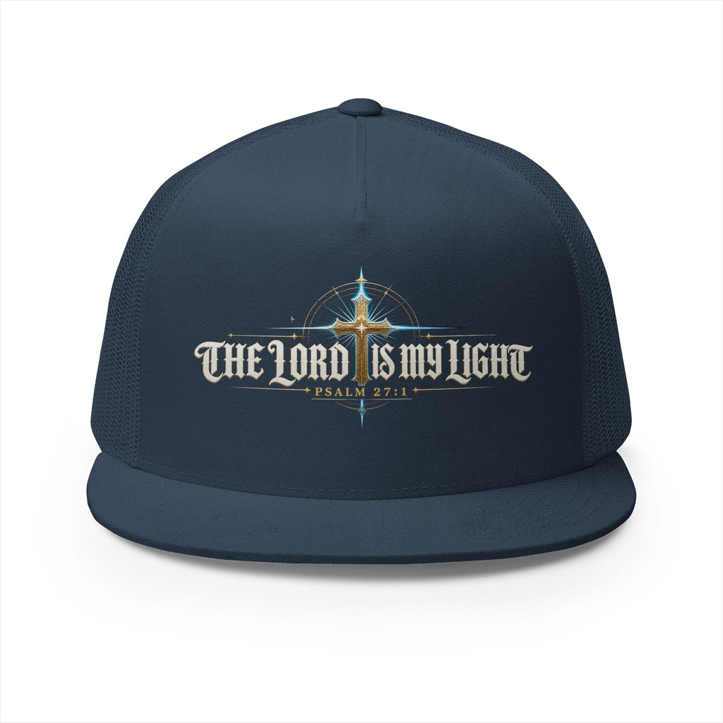 THE LORD IS MY LIGHT Printed Christian 5-Panel Trucker Cap