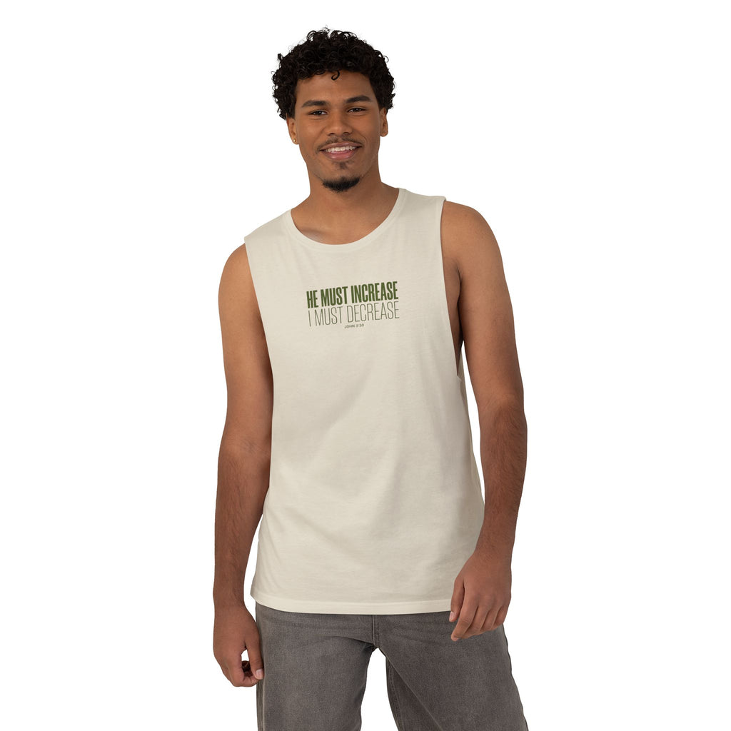 He Must Increase I Must Decrease Tank, John 3 30 Christian Tank Top, Bible Verse Workout Shirt, Faith Gym Apparel