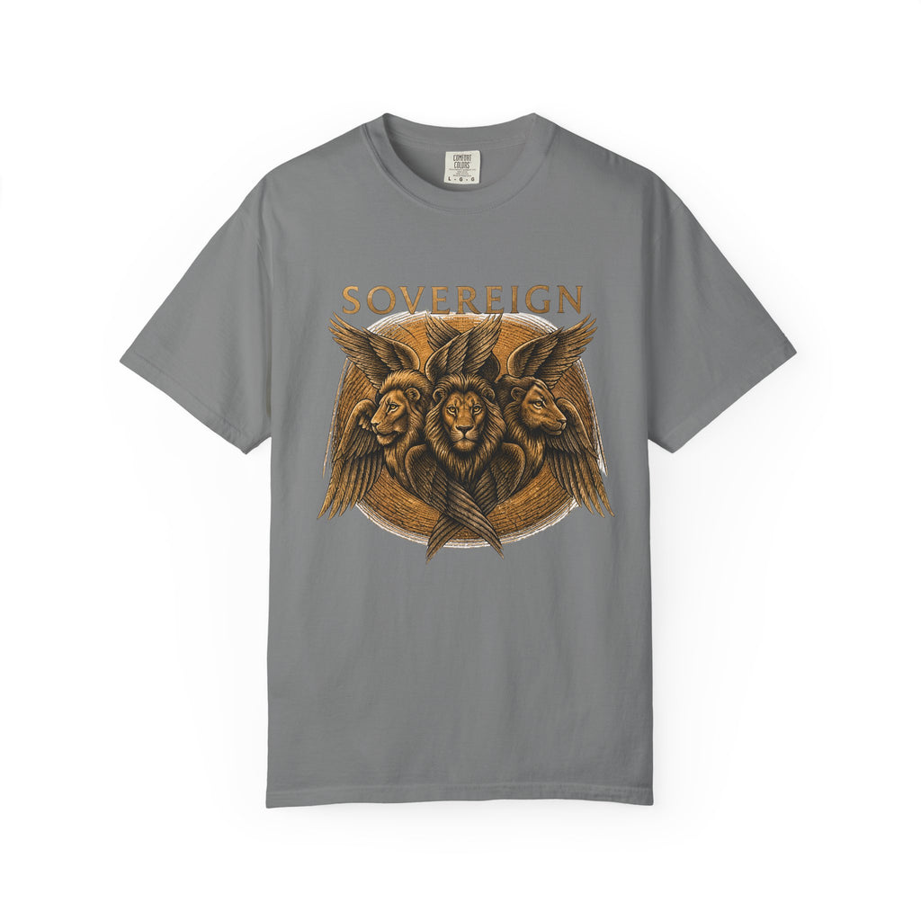 Sovereign Lion Shirt, Christian Streetwear Tee, Biblically Accurate Angel, Ezekiel Cherubim, Lion of Judah Gift