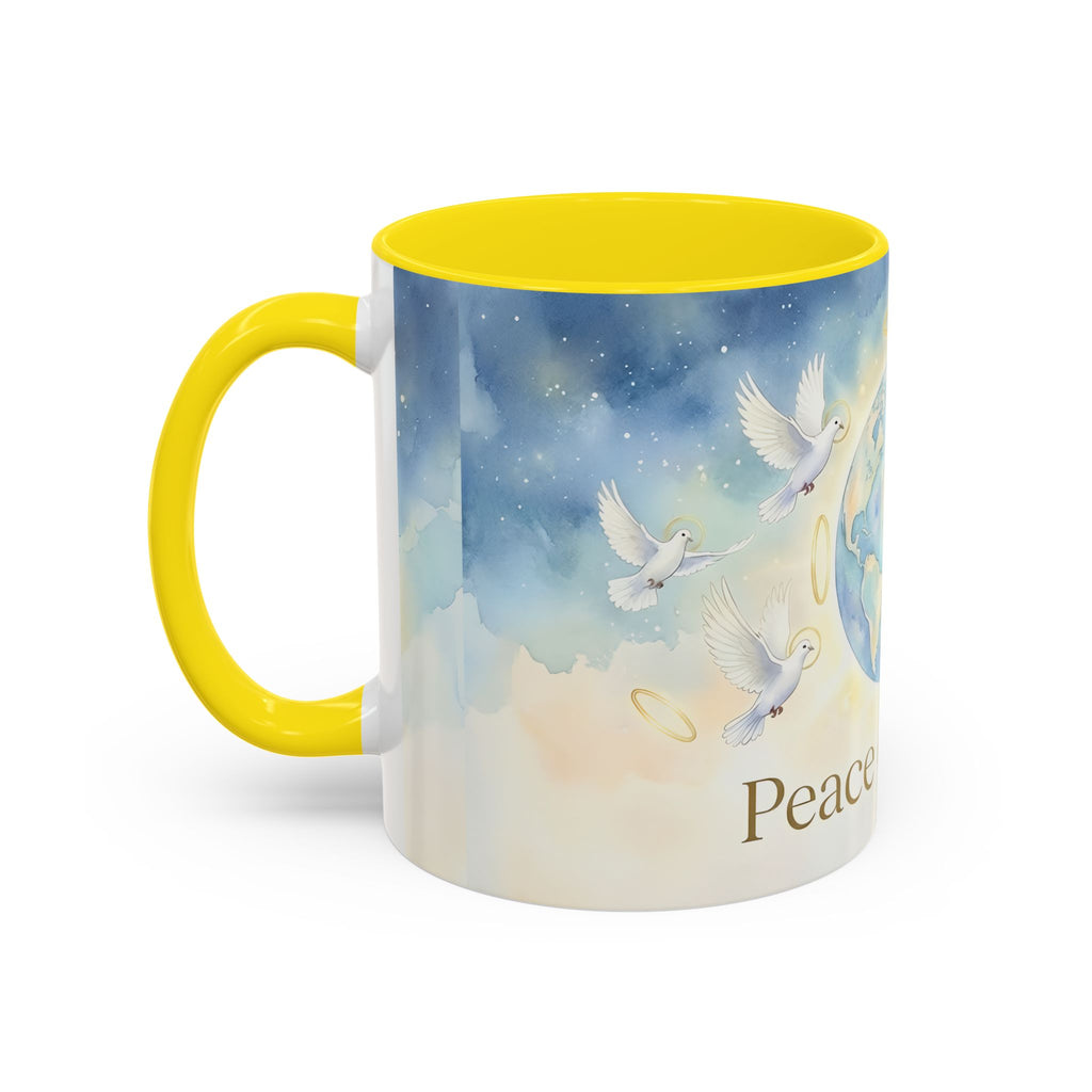 Peace on Earth Dove Globe mug | Accent Coffee Mug 11oz/15oz