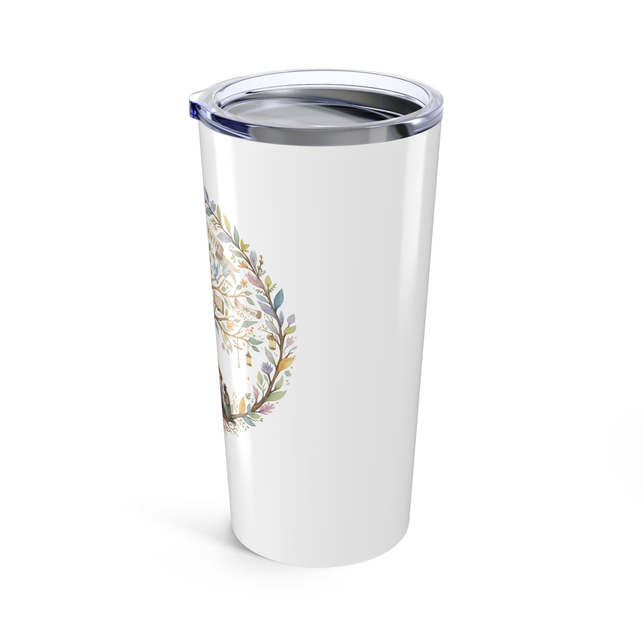 Family Tree of Faith Tumbler, Christian Christmas Gift, Nativity Travel Mug, Inspirational Bible Gift, Faith Drinkware for Women