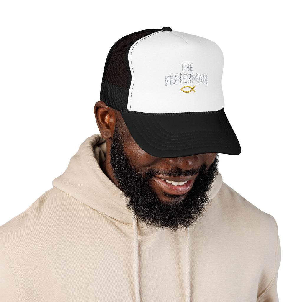The Fisherman embroidered trucker hat | Fishing Christian Ichthys symbol