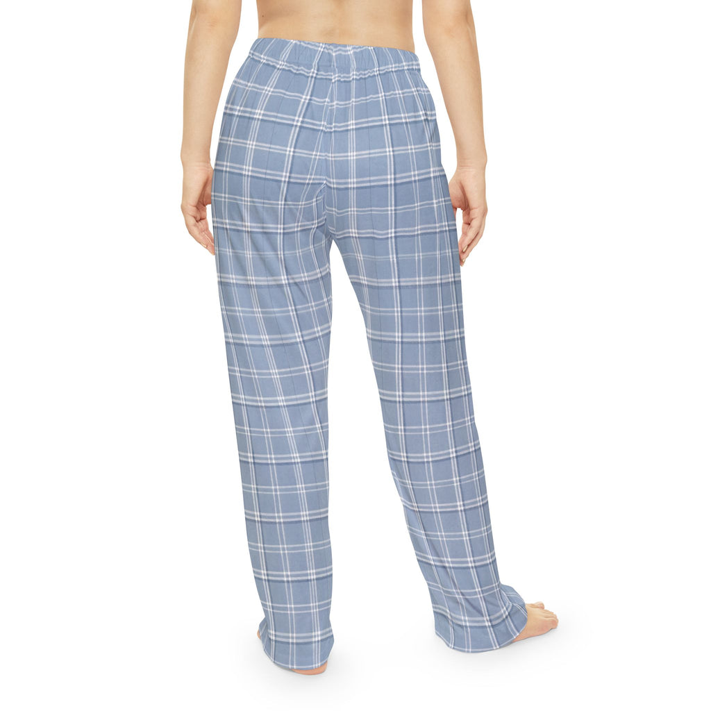 Angel Collection Blue Plaid Pajama Pants, Womens Lounge Sleep Pants, Soft Brushed Polyester, Cozy Sleepwear Gift for Her