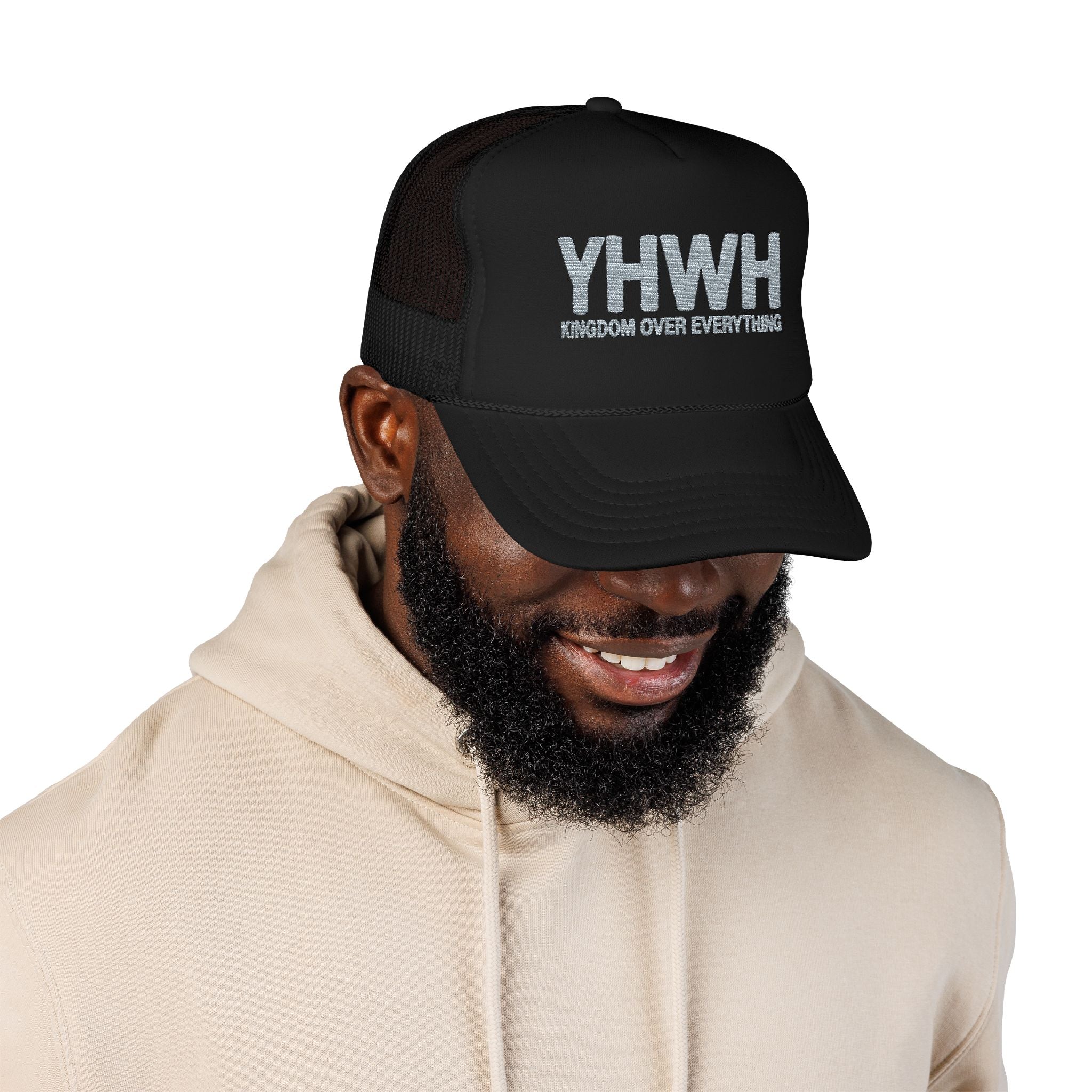 YHWH Kingdom Over Everything Trucker Hat | Embroidered Foam Cap