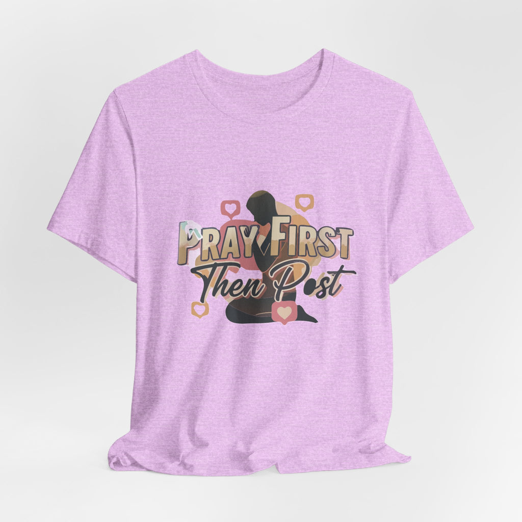 Pray First Then Post Shirt, Minimalist Christian Tee, Comfort Colors Faith Shirt, Digital Discipleship Gift, Modern Bible Verse Apparel