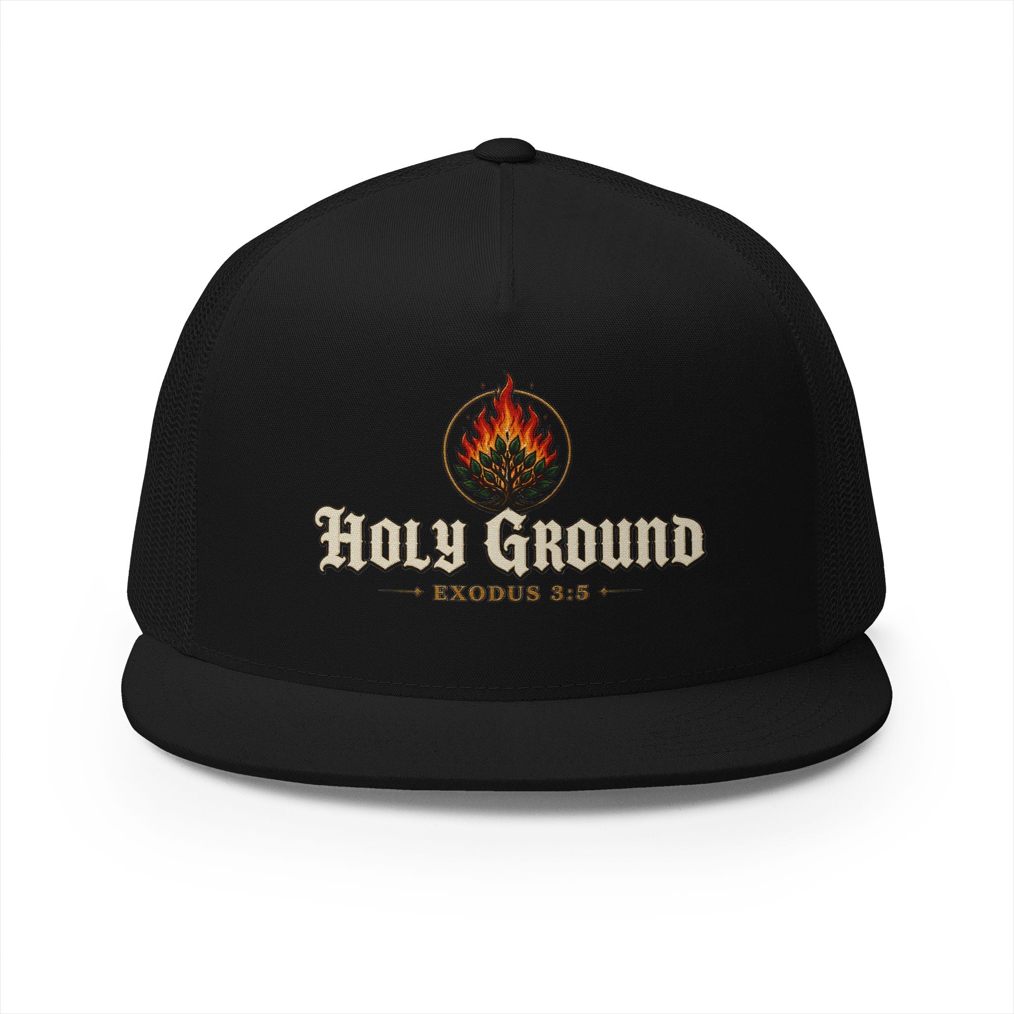 HOLY GROUND Printed Christian 5-Panel Trucker Cap
