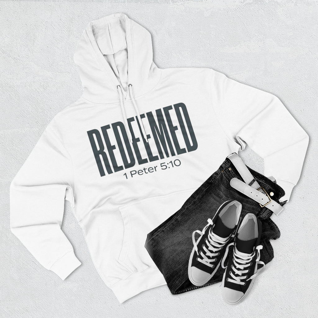 Redeemed 1 Peter 5:10 Hoodie | Christian Faith Scripture Pullover