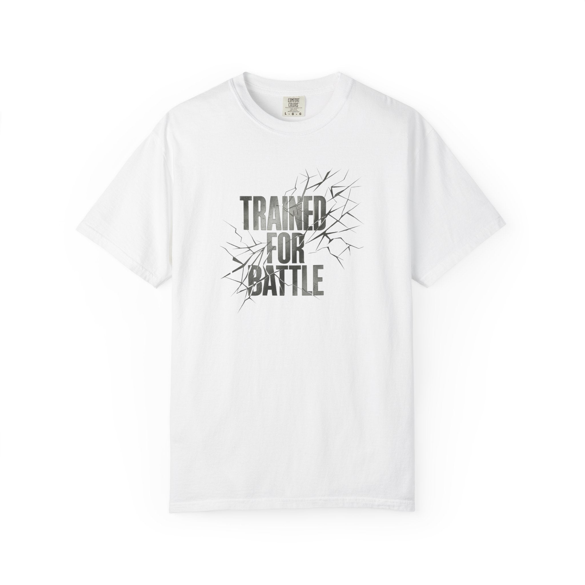 Trained for Battle Christian T Shirt inspired by Judges 6:12 The Lord is with you, mighty warrior.