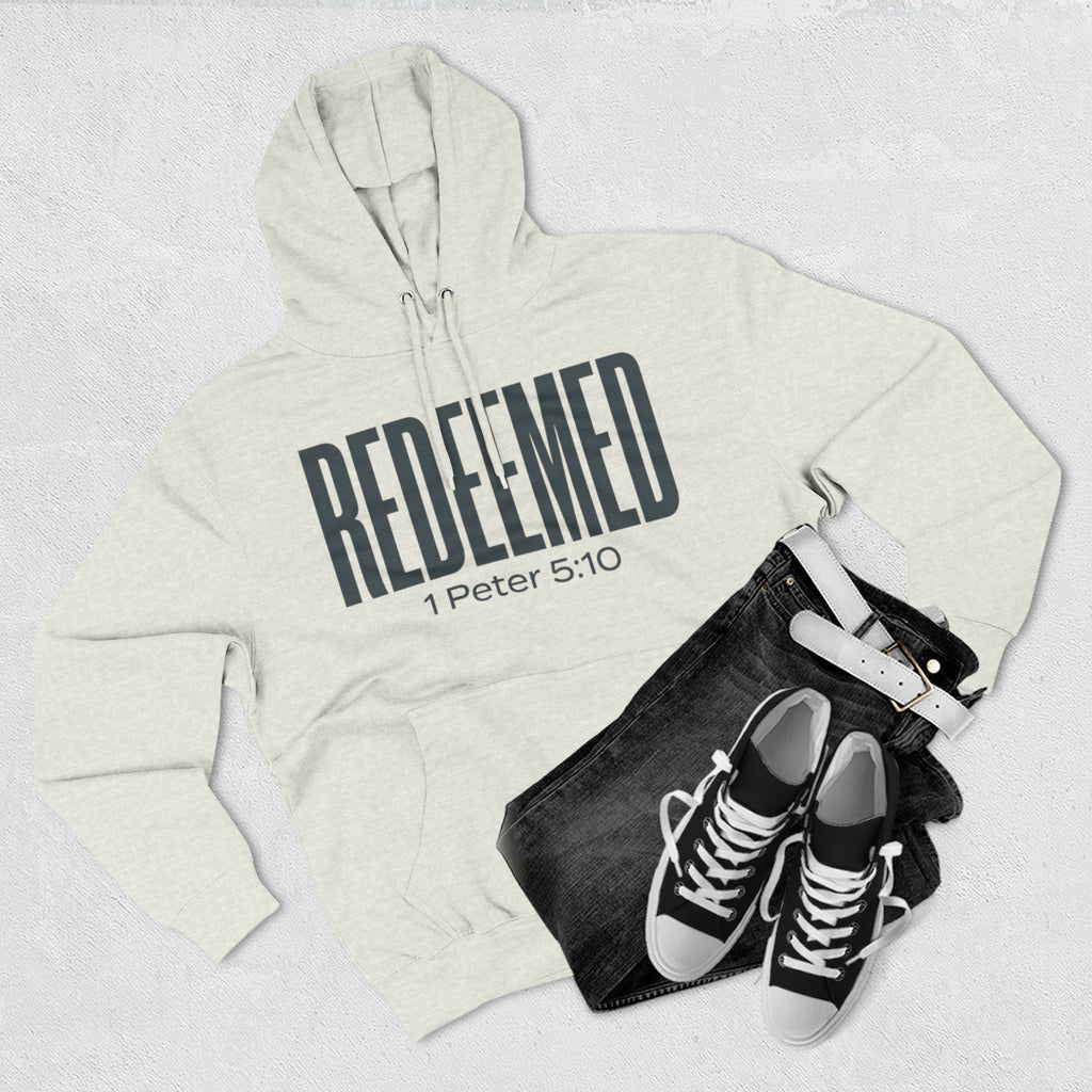 Redeemed 1 Peter 5:10 Hoodie | Christian Faith Scripture Pullover