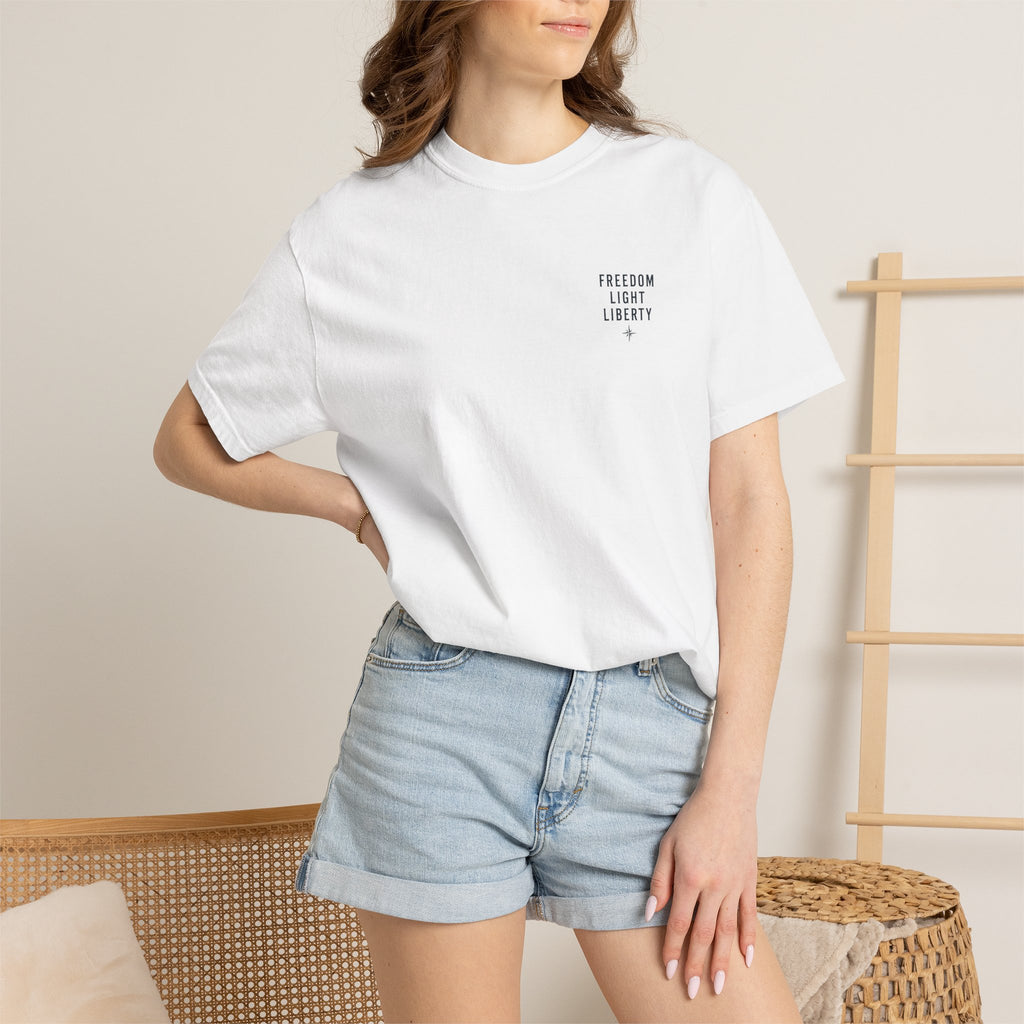 Faith Over Fear Shirt, Christian Surf Tee, Patriotic Christian Shirt, Freedom Light Liberty