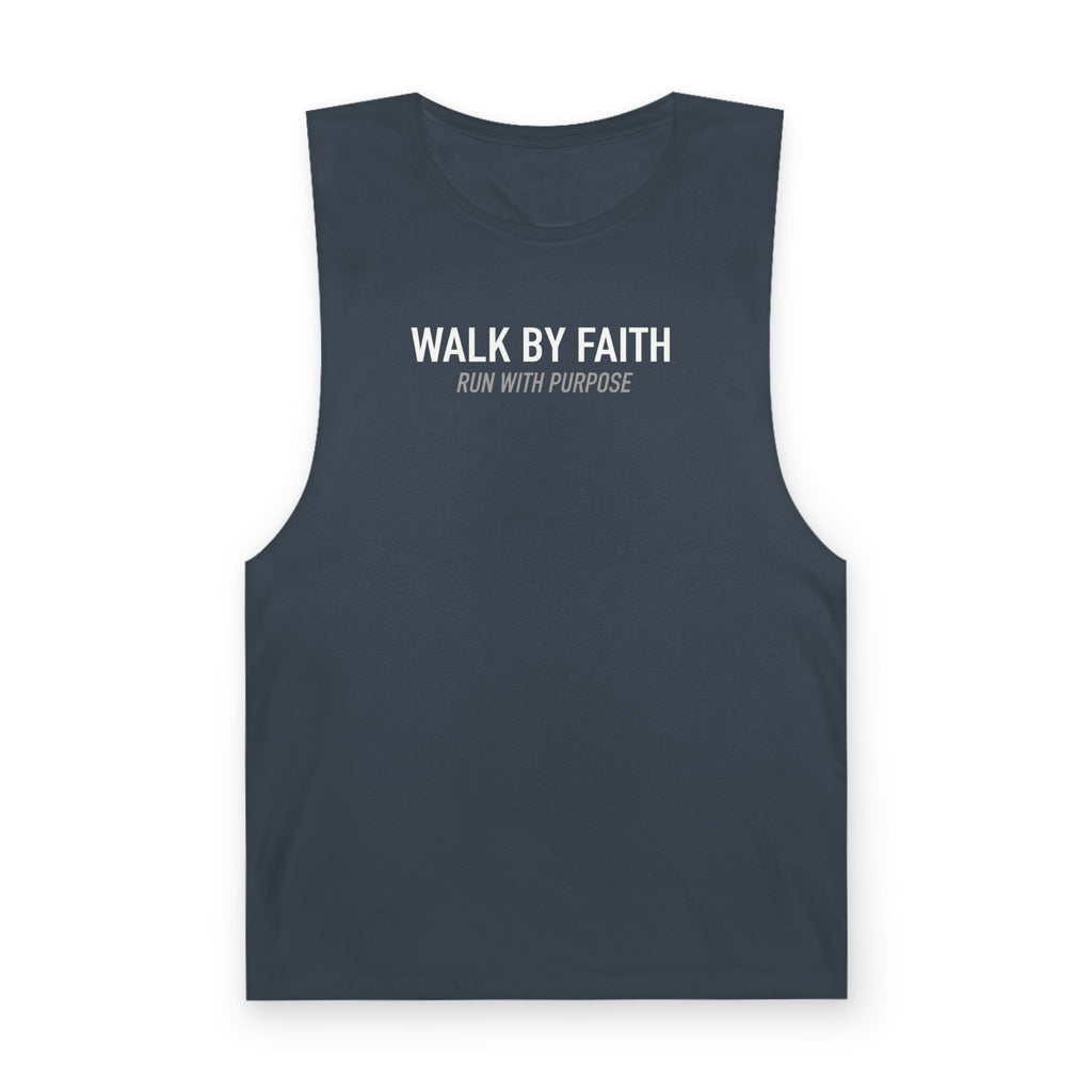 Walk By Faith Tank Top, Run With Purpose Christian Gym Tank, Unisex Muscle Tank Tee, Workout Worship Sleeveless Shirt