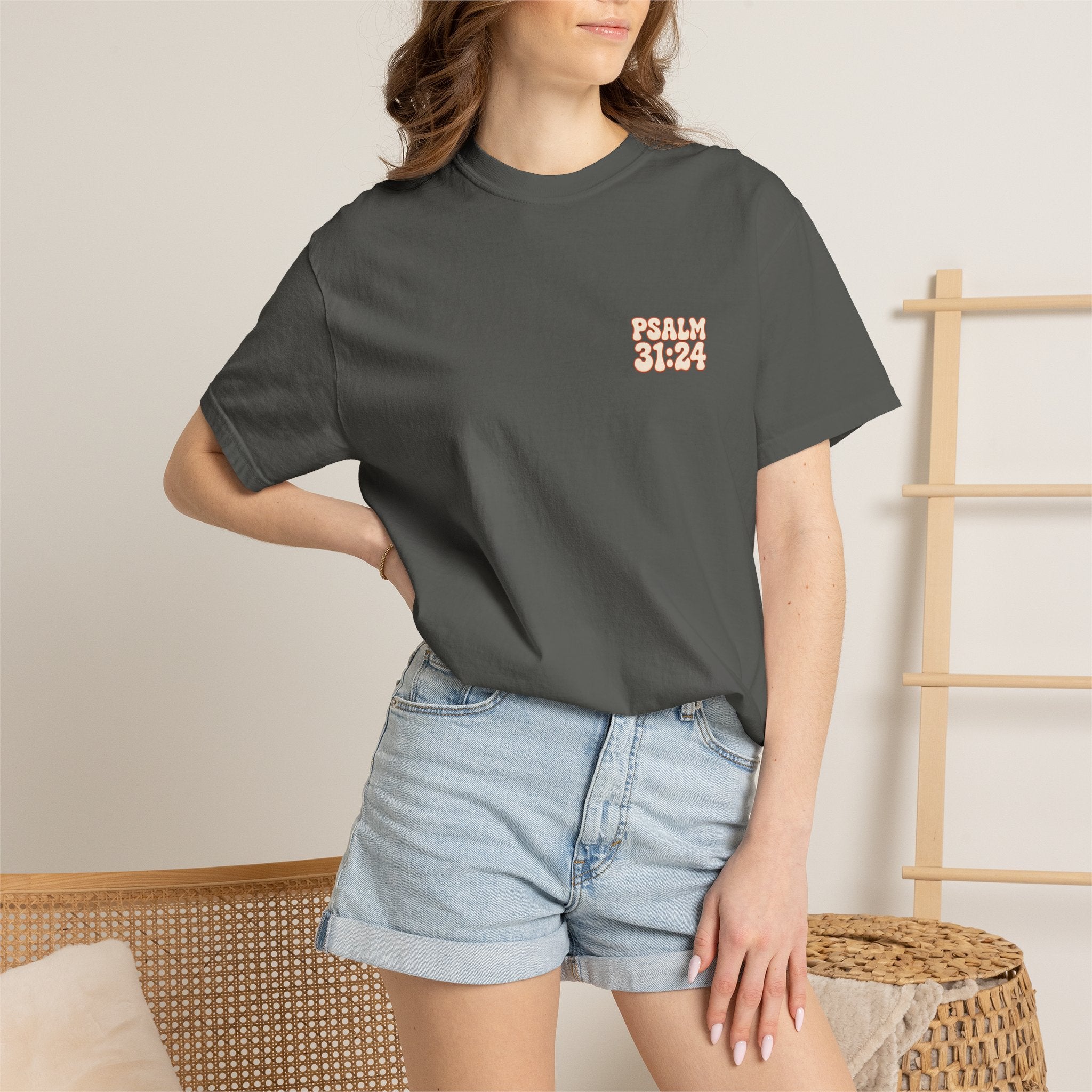 Hope In The Lord Shirt, Psalm 31 24 Christian T Shirt, Retro Bible Verse Tee, Comfort Colors Faith Shirt, Christian Gift