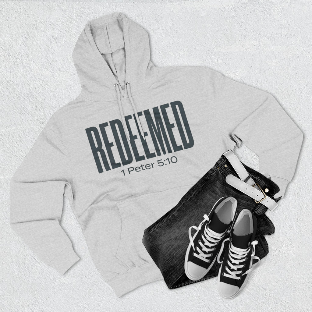 Redeemed 1 Peter 5:10 Hoodie | Christian Faith Scripture Pullover