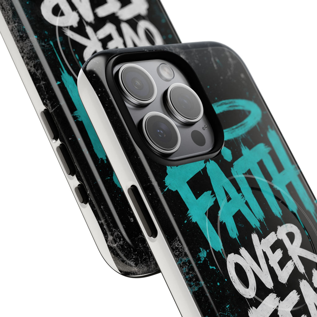 Faith Over Fear Christian Graffiti Tough Magnetic Phone Case