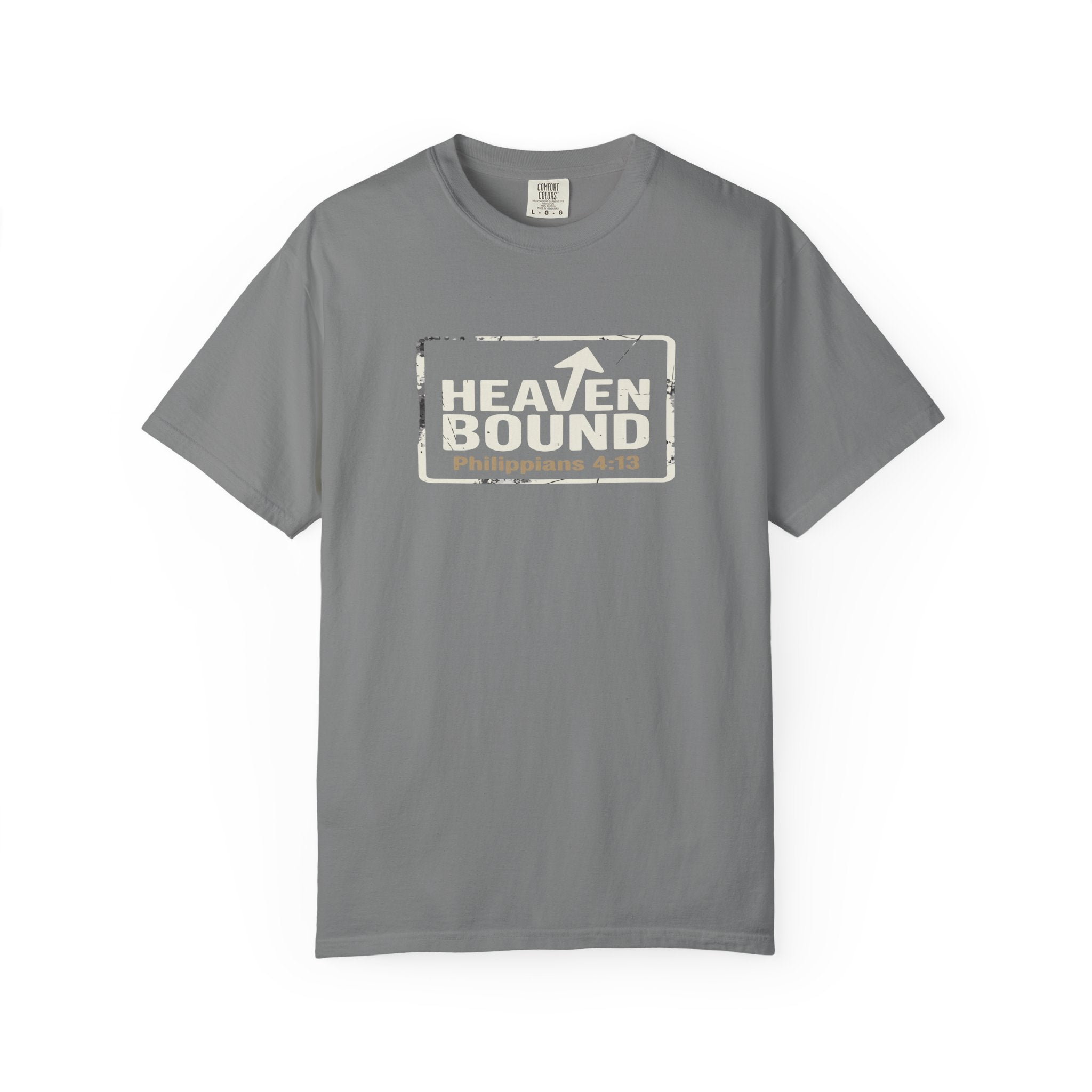 Heaven Bound Shirt, Philippians 4:13 T Shirt, Christian Scripture Tee, Garment Dyed Unisex Faith Shirt, Minimal Christian Gift