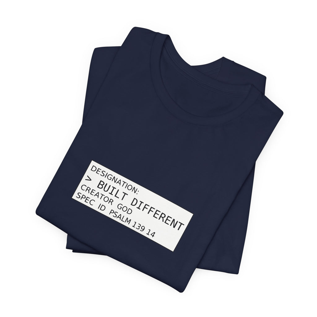 Built Different Christian Shirt, Comfort Colors Faith Tee, Psalm 139:14 Bible Verse Label, Minimalist Streetwear Apparel, God Made Me Gift