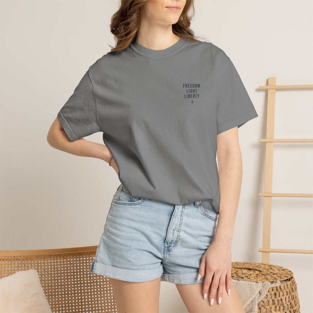 Faith Over Fear Shirt, Christian Surf Tee, Patriotic Christian Shirt, Freedom Light Liberty