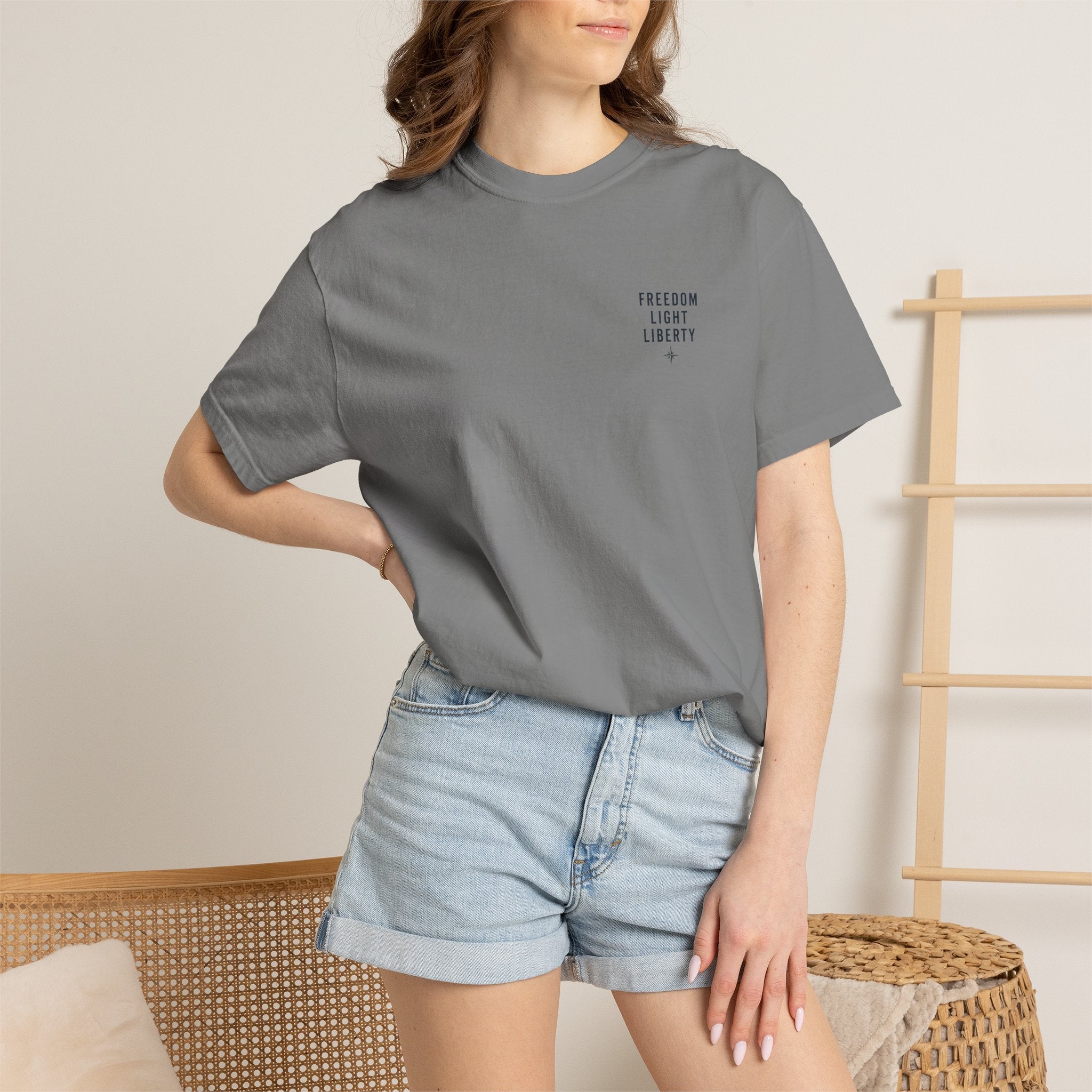 Faith Over Fear Shirt, Christian Surf Tee, Patriotic Christian Shirt, Freedom Light Liberty