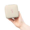 Faith Travel Jewelry Case Christian Jewelry Box Small Zip Organizer Gift for Her Nail Tech or Press On Nail Storage