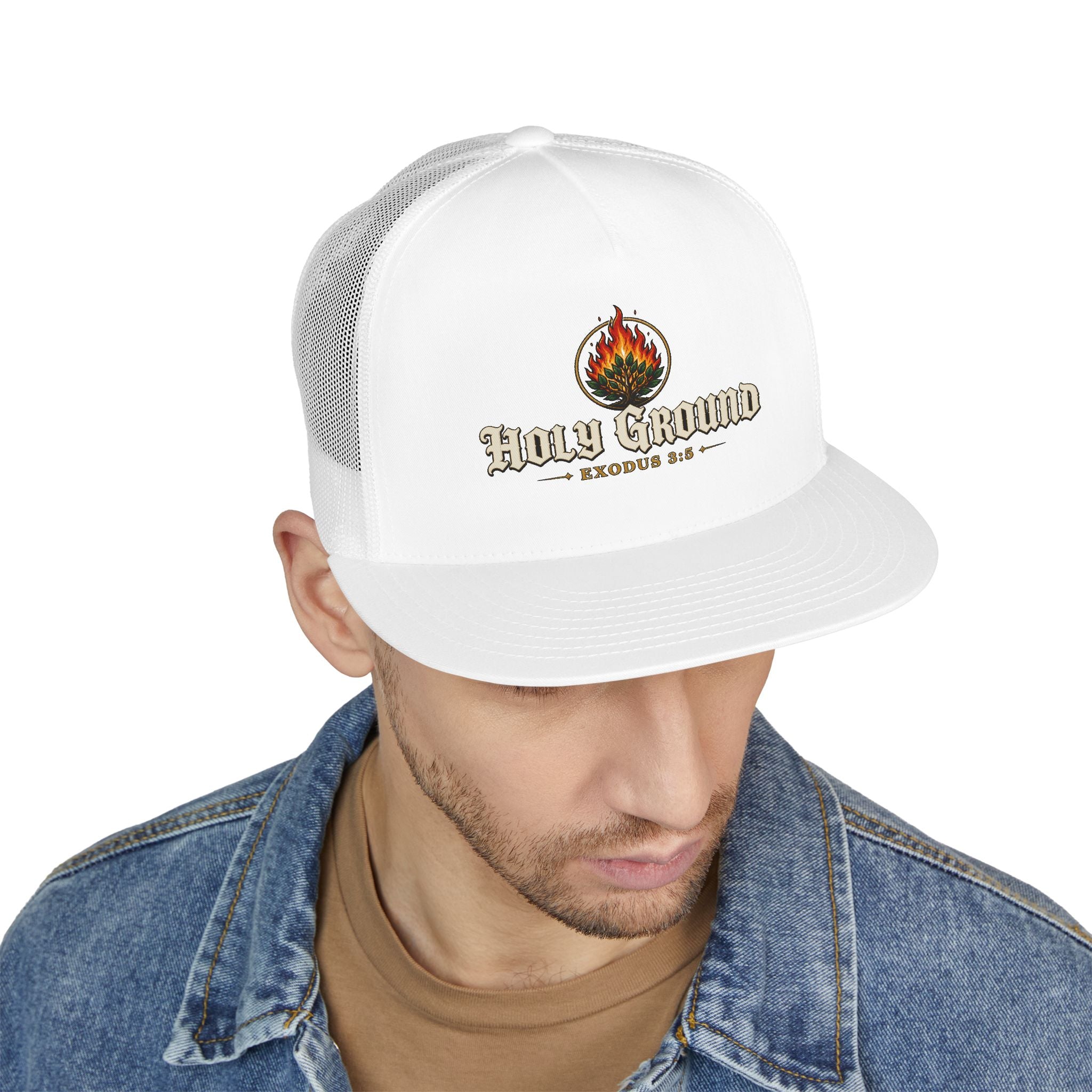 HOLY GROUND Printed Christian 5-Panel Trucker Cap