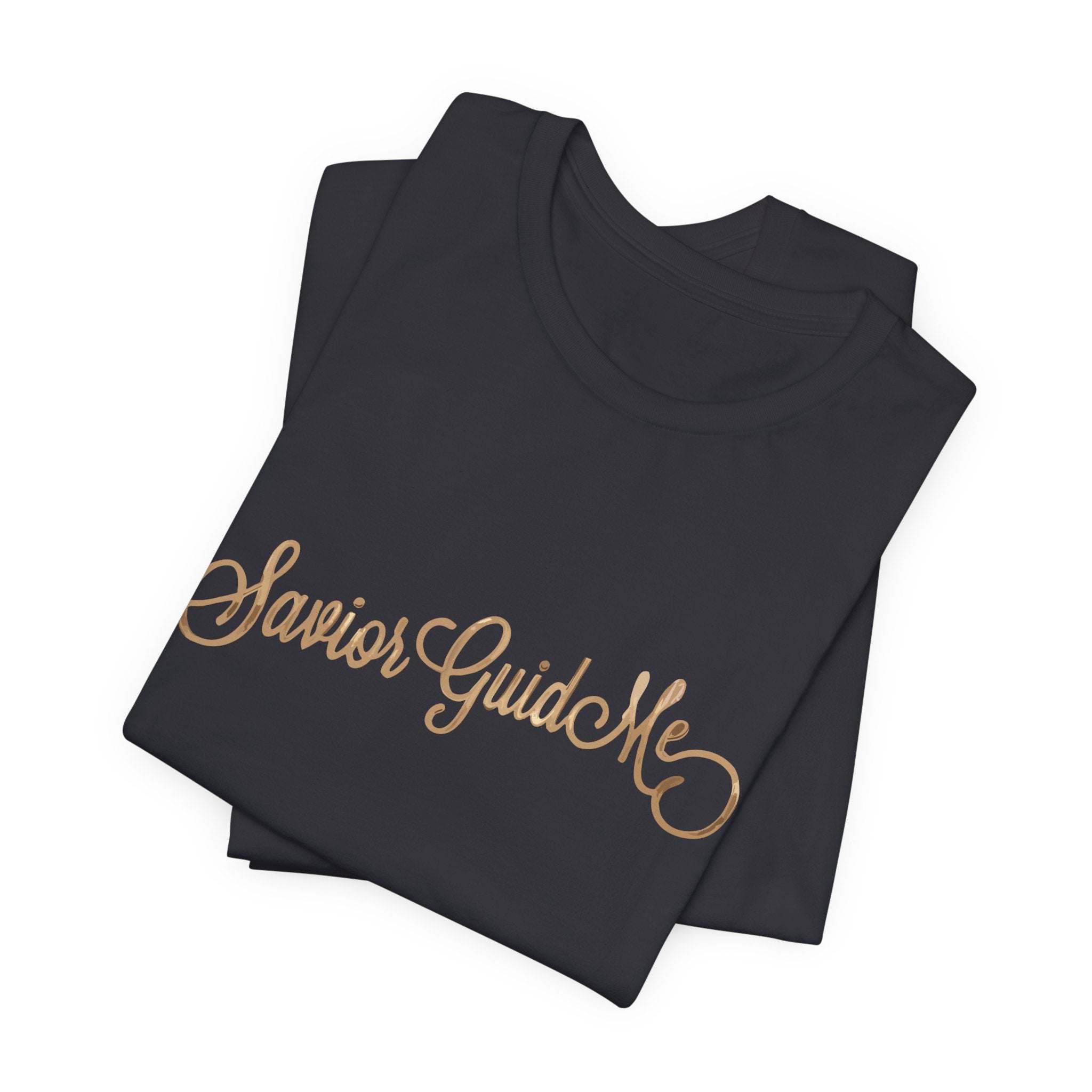 Savior Guide Me Christian Shirt, Gold Script Faith Tee, Christian Streetwear Top, Inspirational Jesus Gift