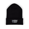 Judgement & Grace Beanie, Embroidered Black Cuffed Knit Hat, Gothic Christian Streetwear, Winter Faith Hat, Minimal Religious Gift