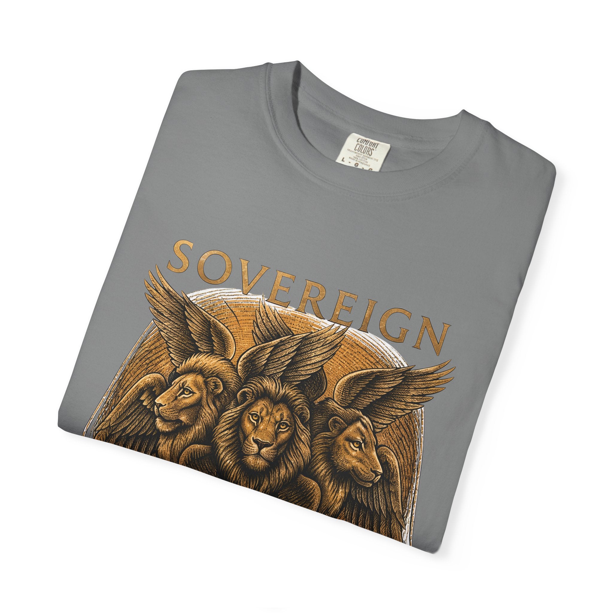 Sovereign Lion Shirt, Christian Streetwear Tee, Biblically Accurate Angel, Ezekiel Cherubim, Lion of Judah Gift