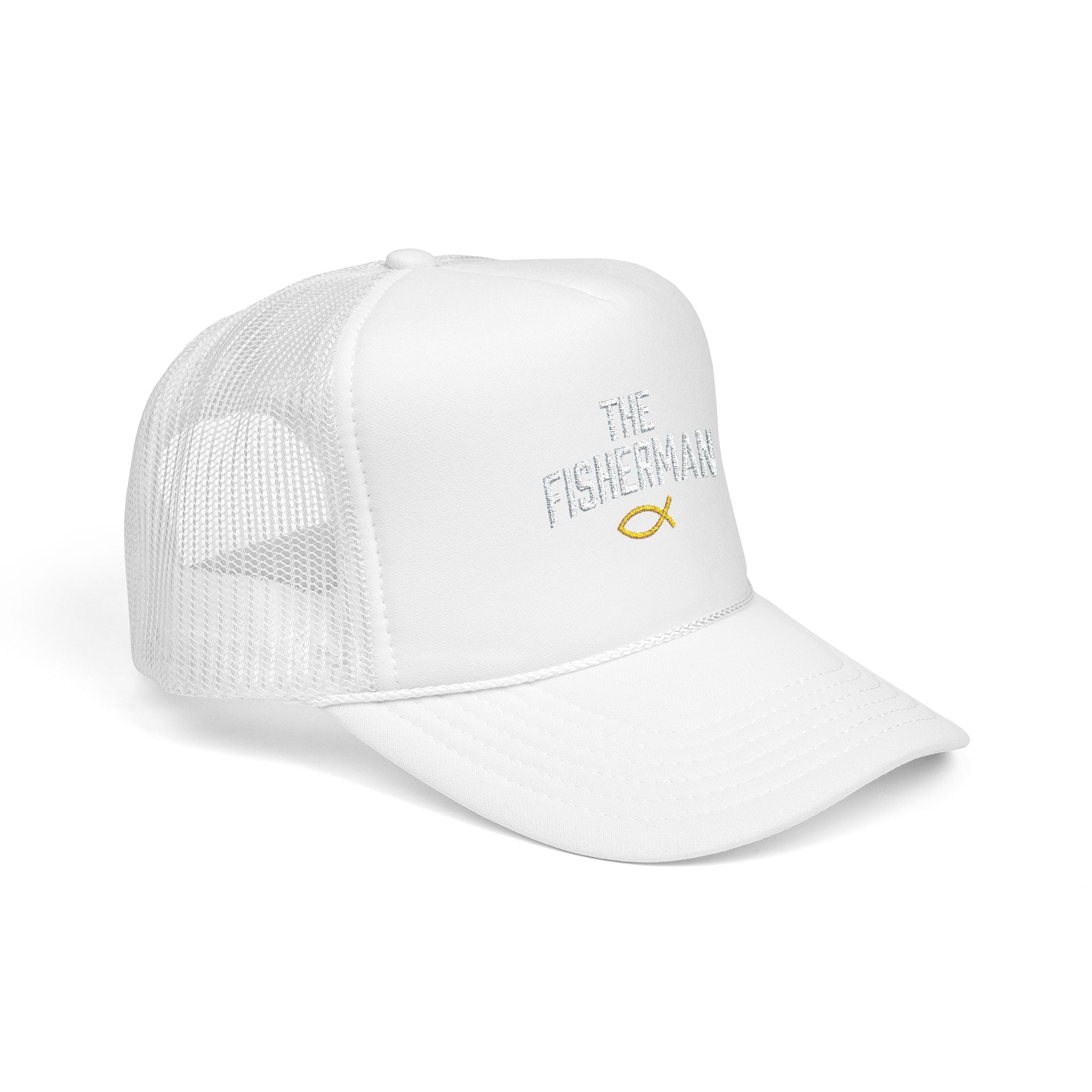 The Fisherman embroidered trucker hat | Fishing Christian Ichthys symbol