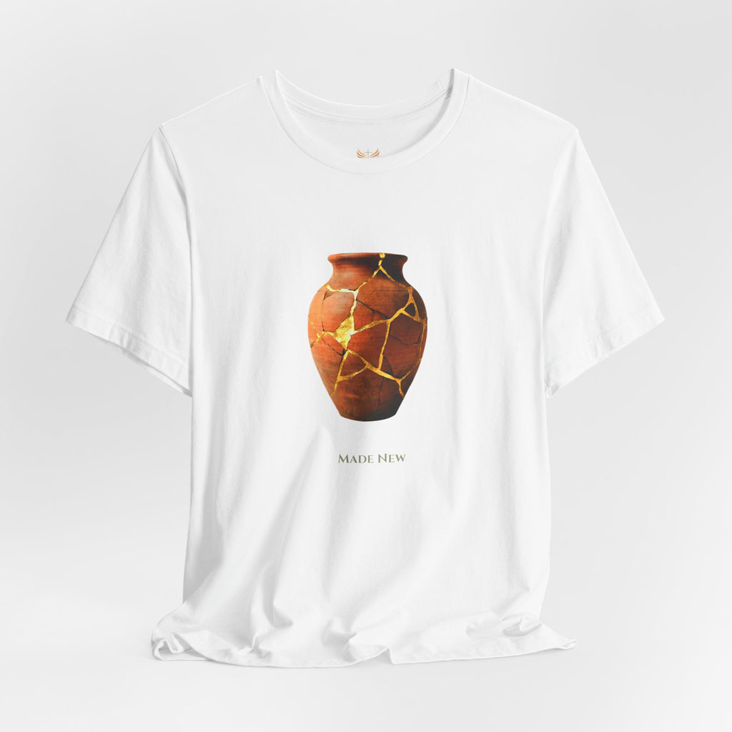 Made New Christian Shirt, Kintsugi Jar Graphic Tee, New Creation Faith Shirt, 2 Corinthians 5 17, Christian Gift