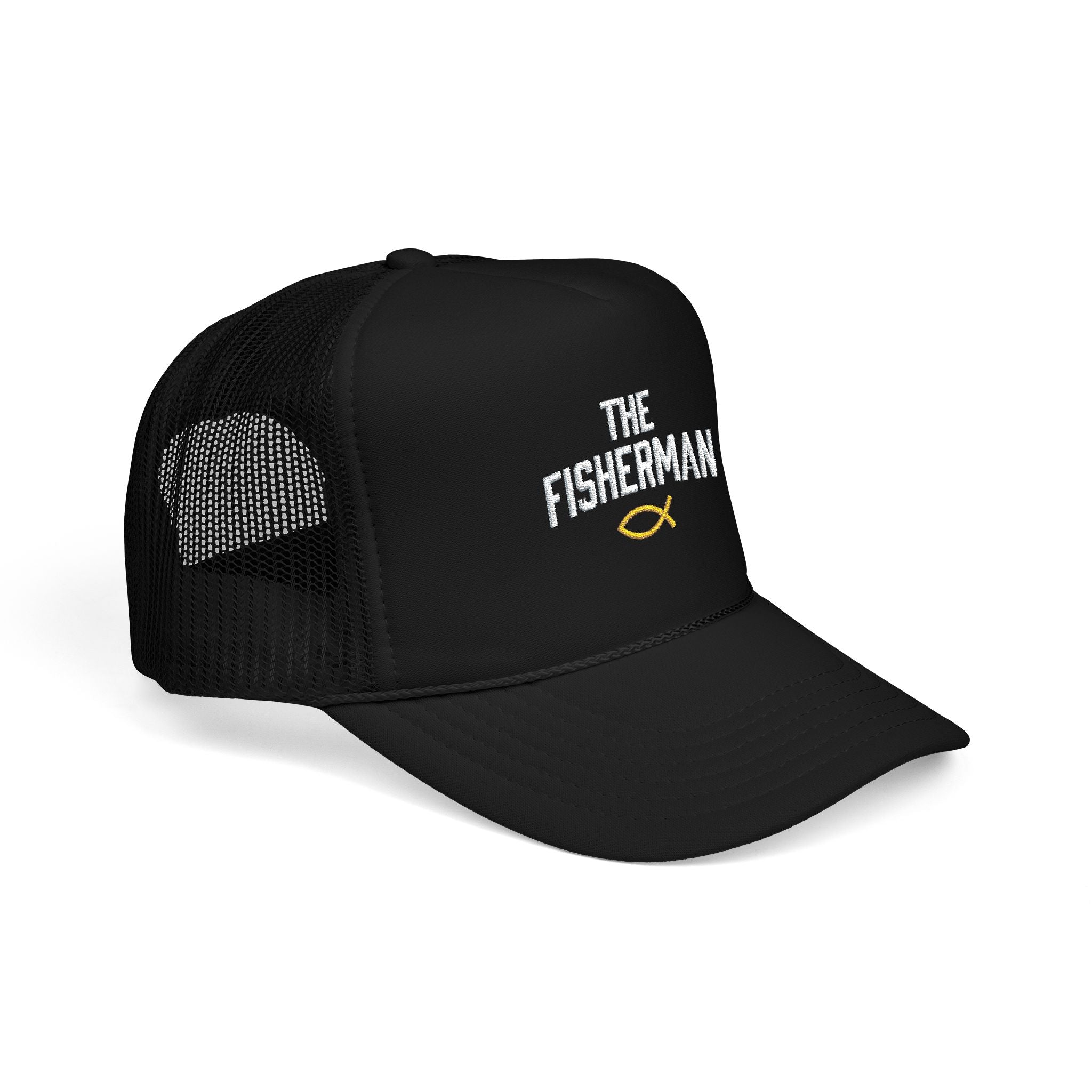 The Fisherman embroidered trucker hat | Fishing Christian Ichthys symbol
