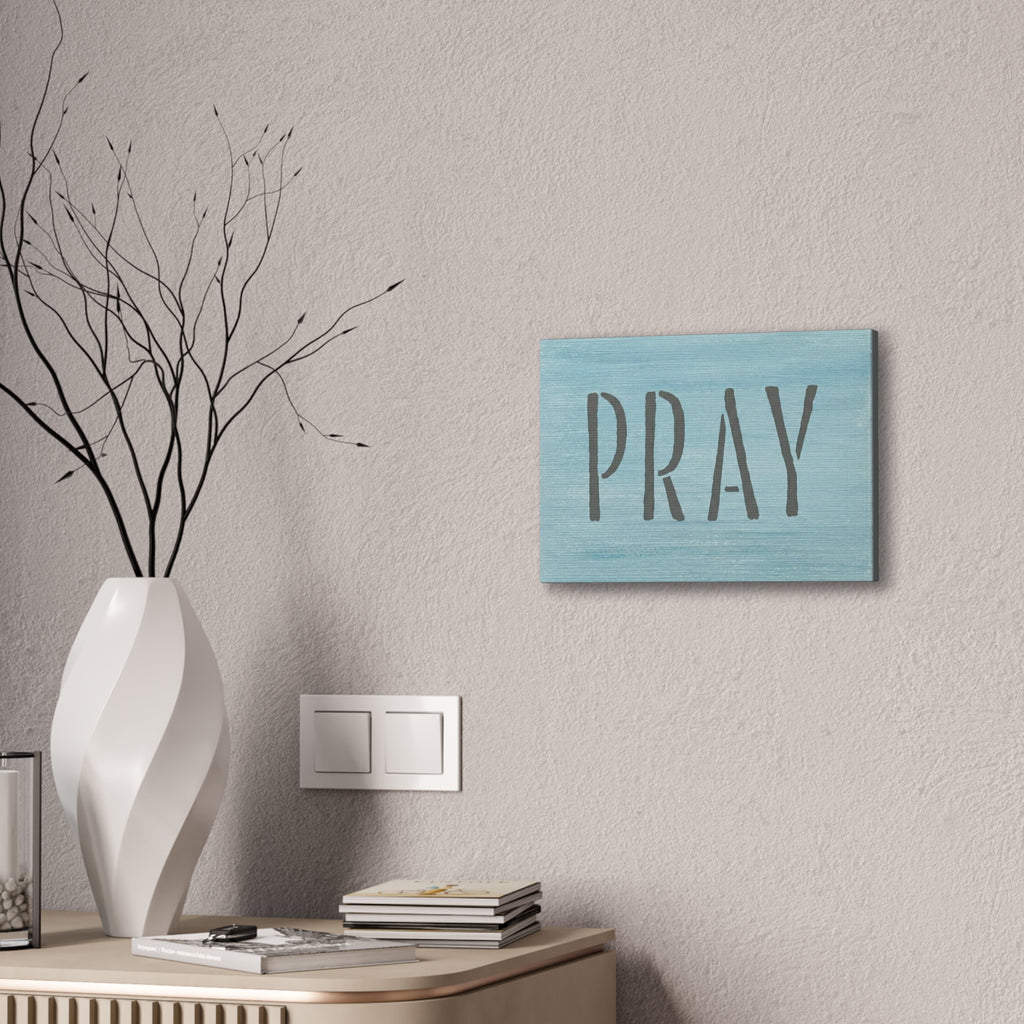 PRAY Christian Canvas Wall Art | Minimalist Faith Quote Print | Modern Neutral Home Decor | Scripture Inspired Wall Art