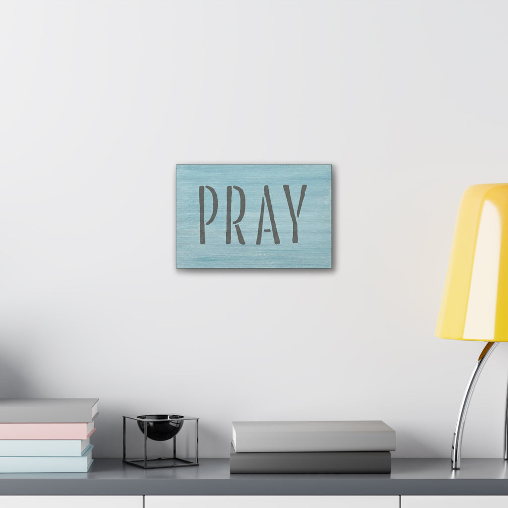 PRAY Christian Canvas Wall Art | Minimalist Faith Quote Print | Modern Neutral Home Decor | Scripture Inspired Wall Art