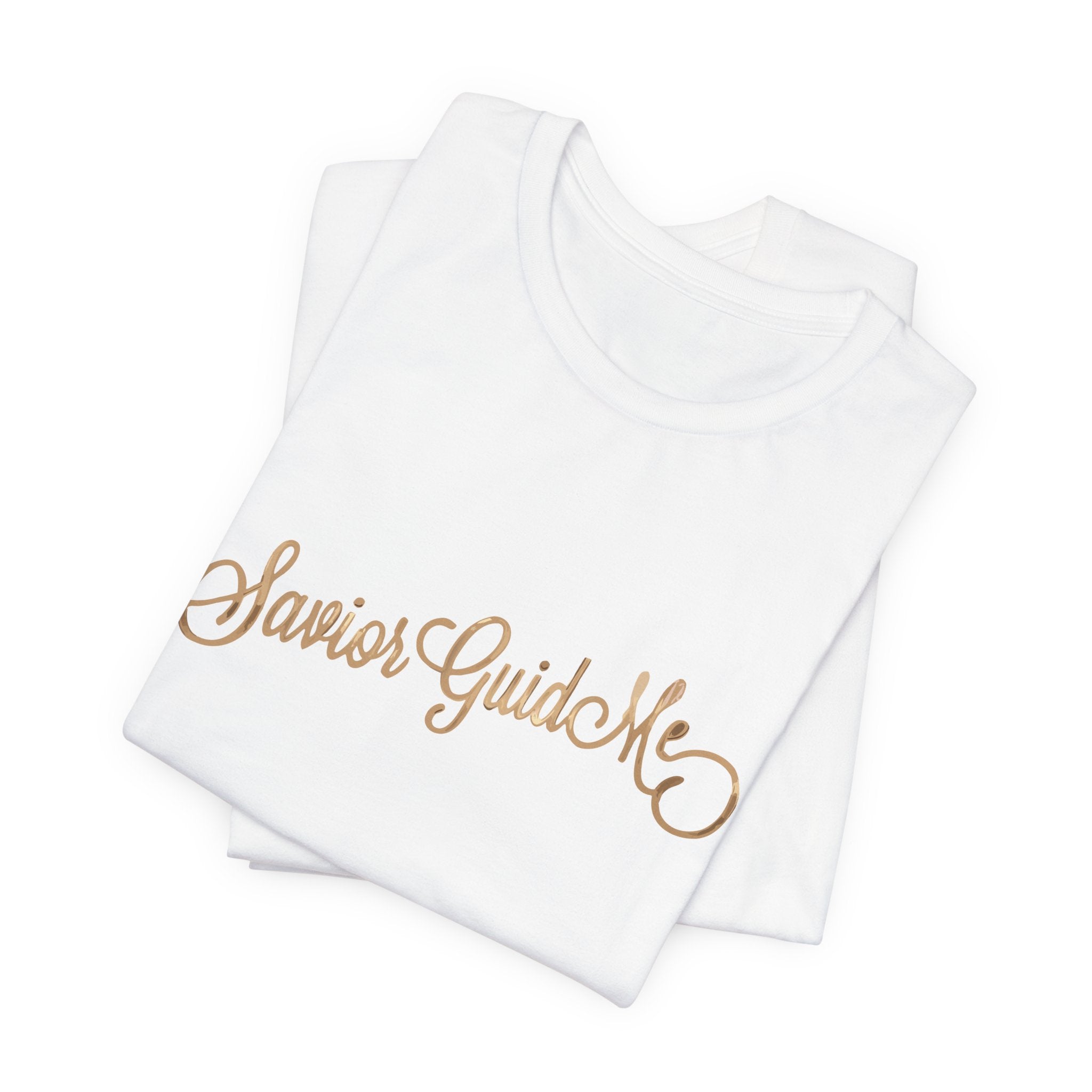Savior Guide Me Christian Shirt, Gold Script Faith Tee, Christian Streetwear Top, Inspirational Jesus Gift