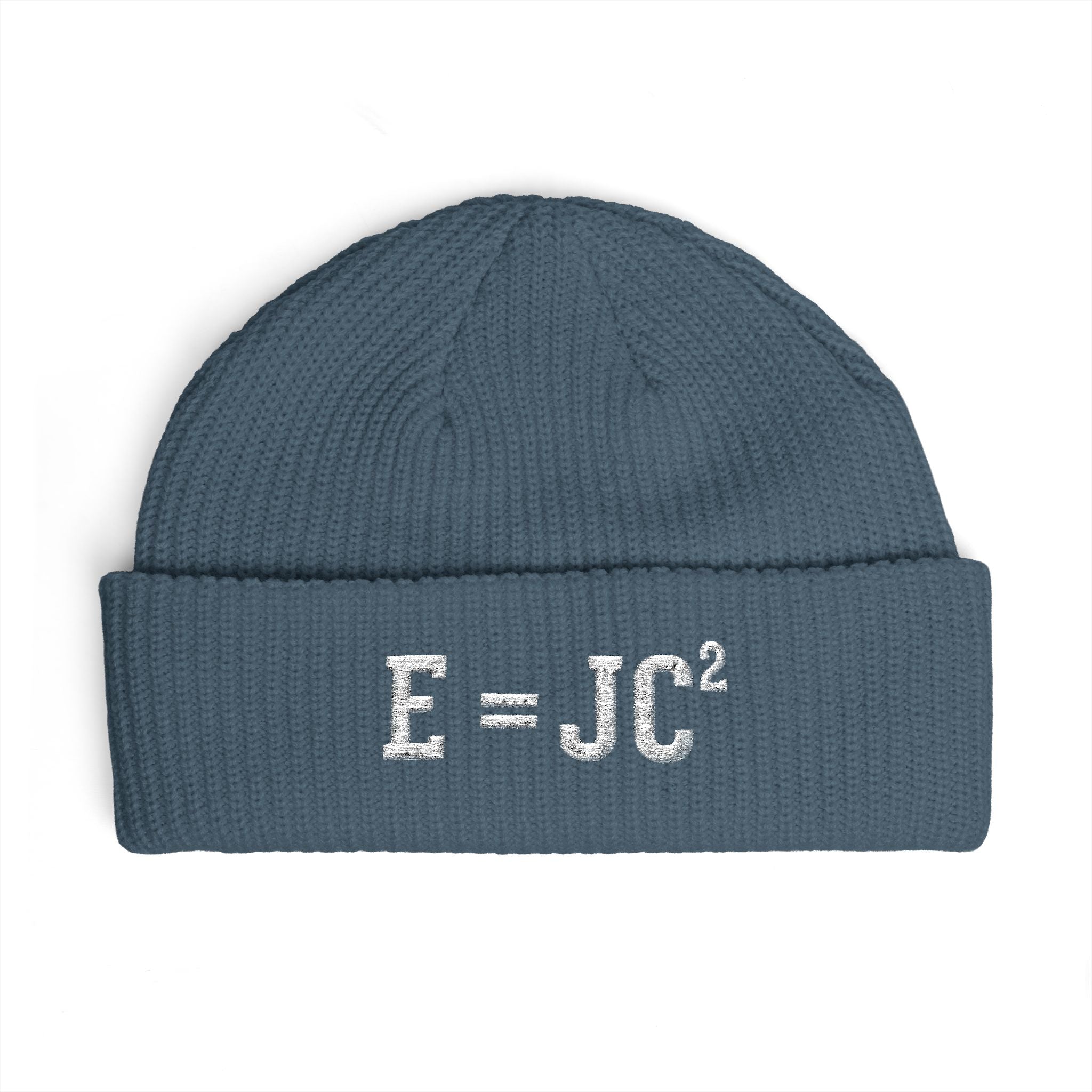 Christian Math Beanie E = JC Squared Embroidered Knit Hat, Eternity Jesus Christ Second Coming, Faith Science Beanie, Christian Nerd Gift