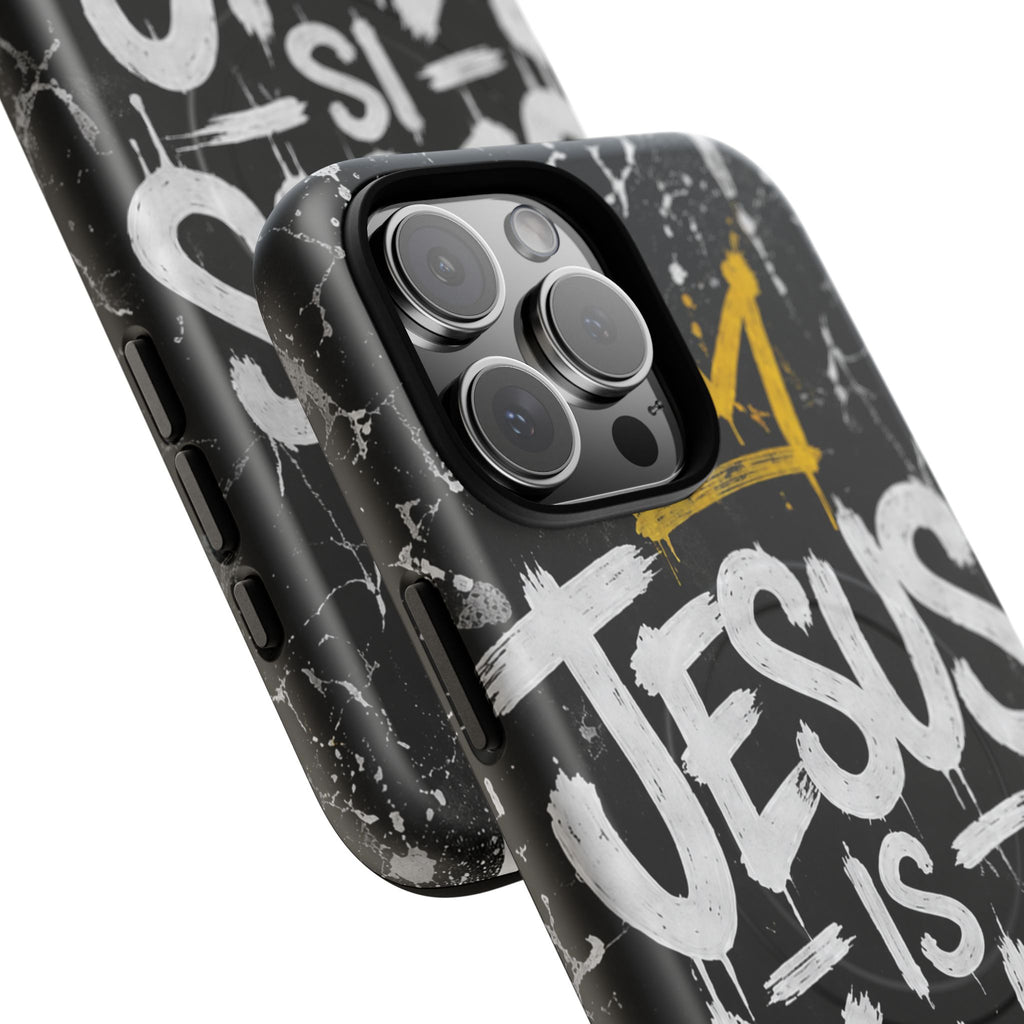 Jesus Is King Christian Graffiti Tough Magnetic Phone Case
