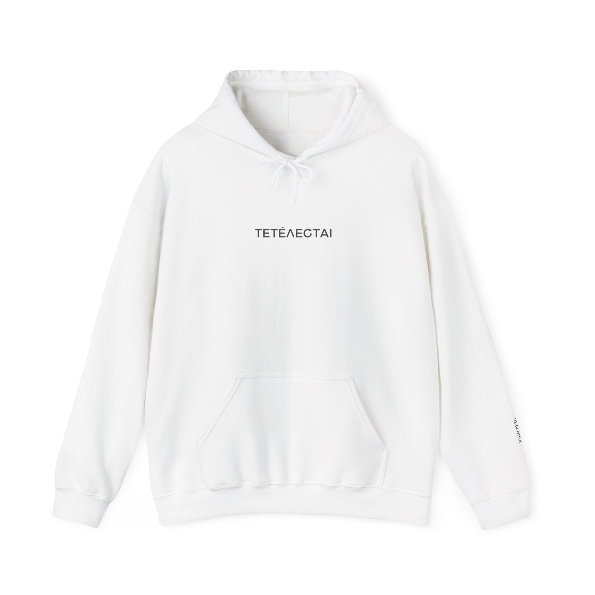 Tetelestai Greek Embroidery Hoodie, Quiet Luxury Christian Streetwear, It Is Finished Bible Verse Sweatshirt, Minimalist Faith Apparel Gift