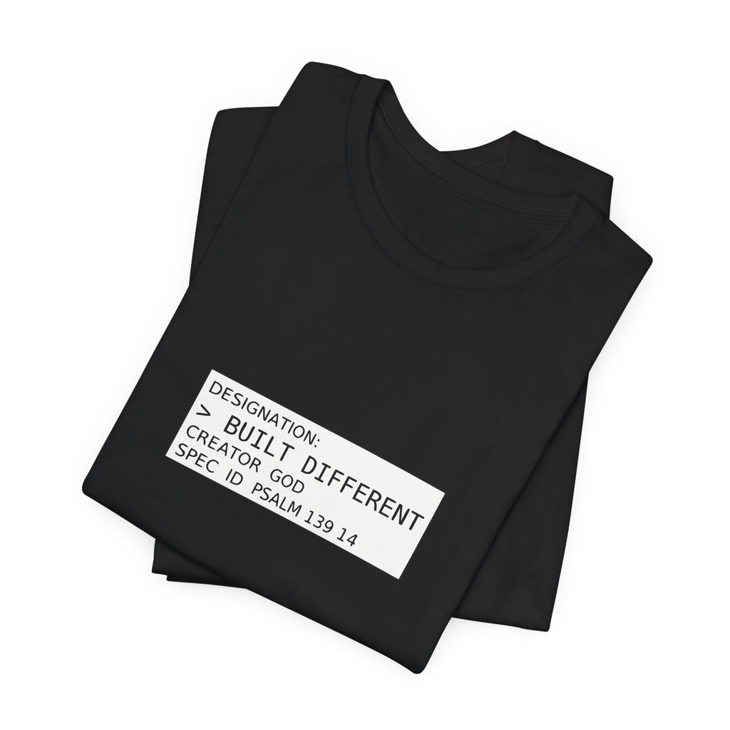 Built Different Christian Shirt, Comfort Colors Faith Tee, Psalm 139:14 Bible Verse Label, Minimalist Streetwear Apparel, God Made Me Gift