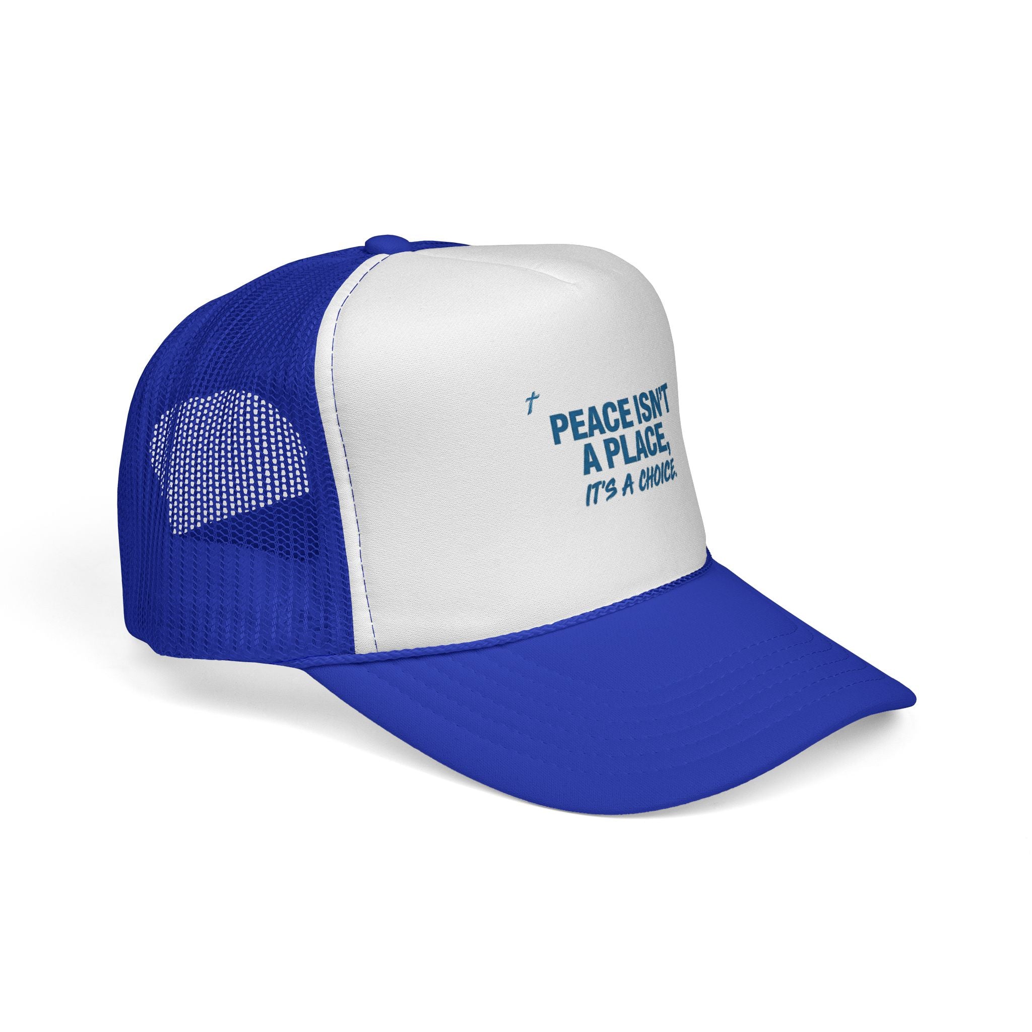 Peace Isnt A Place Its A Choice Trucker Hat, Inspirational Mesh Cap, Faith Inspired Quote Hat, Minimalist Unisex Gift