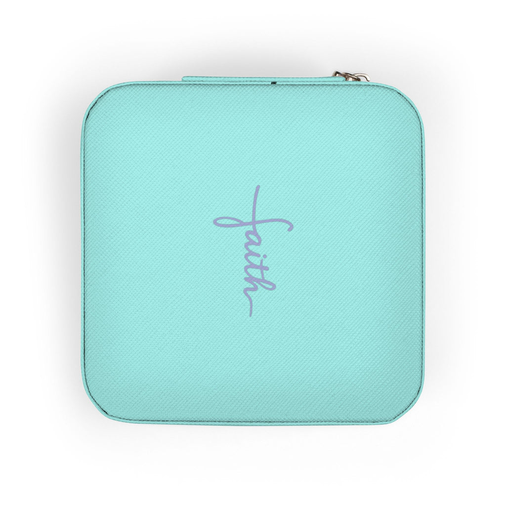 Faith Travel Jewelry Case Christian Jewelry Box Small Zip Organizer Gift for Her Nail Tech or Press On Nail Storage