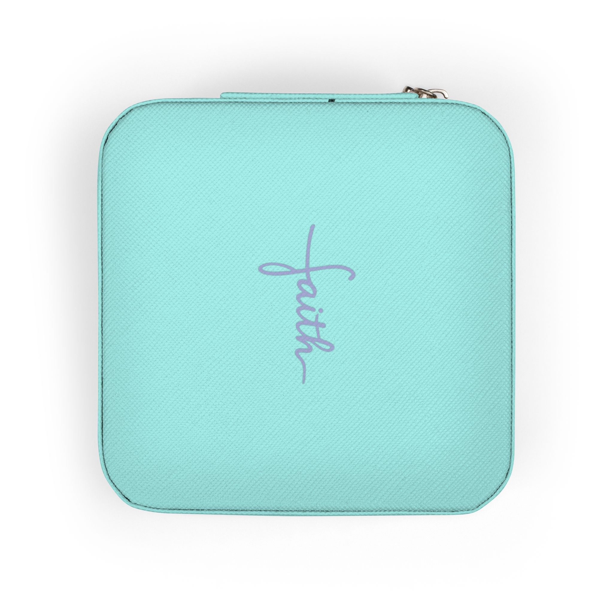 Faith Travel Jewelry Case Christian Jewelry Box Small Zip Organizer Gift for Her Nail Tech or Press On Nail Storage