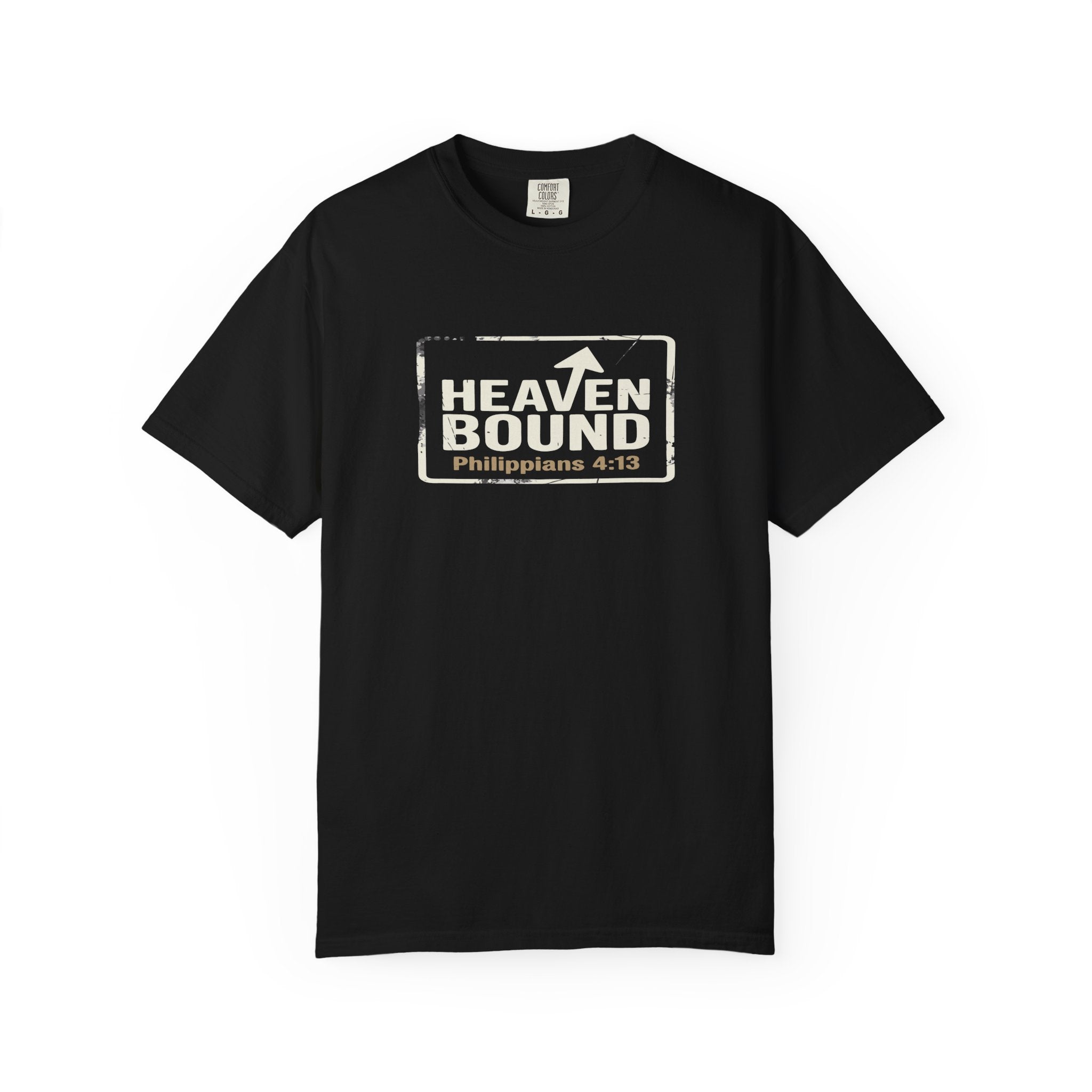 Heaven Bound Shirt, Philippians 4:13 T Shirt, Christian Scripture Tee, Garment Dyed Unisex Faith Shirt, Minimal Christian Gift