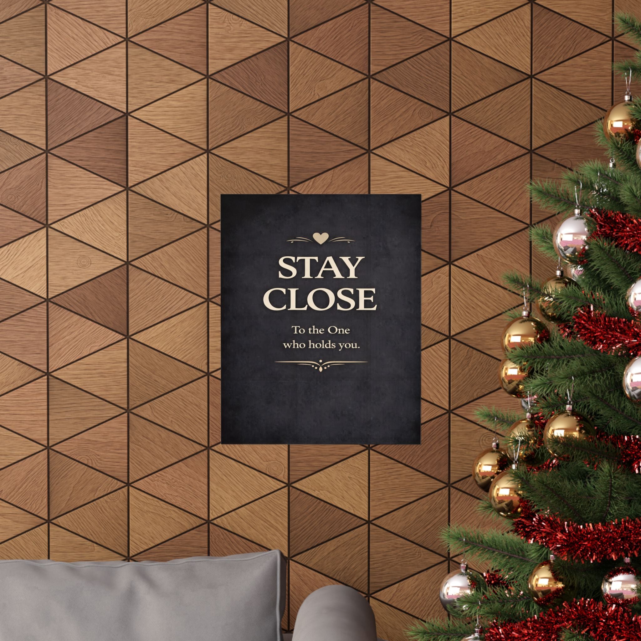 Stay Close typographic poster Matte Vertical Poster | Romantic wall art, neutral black