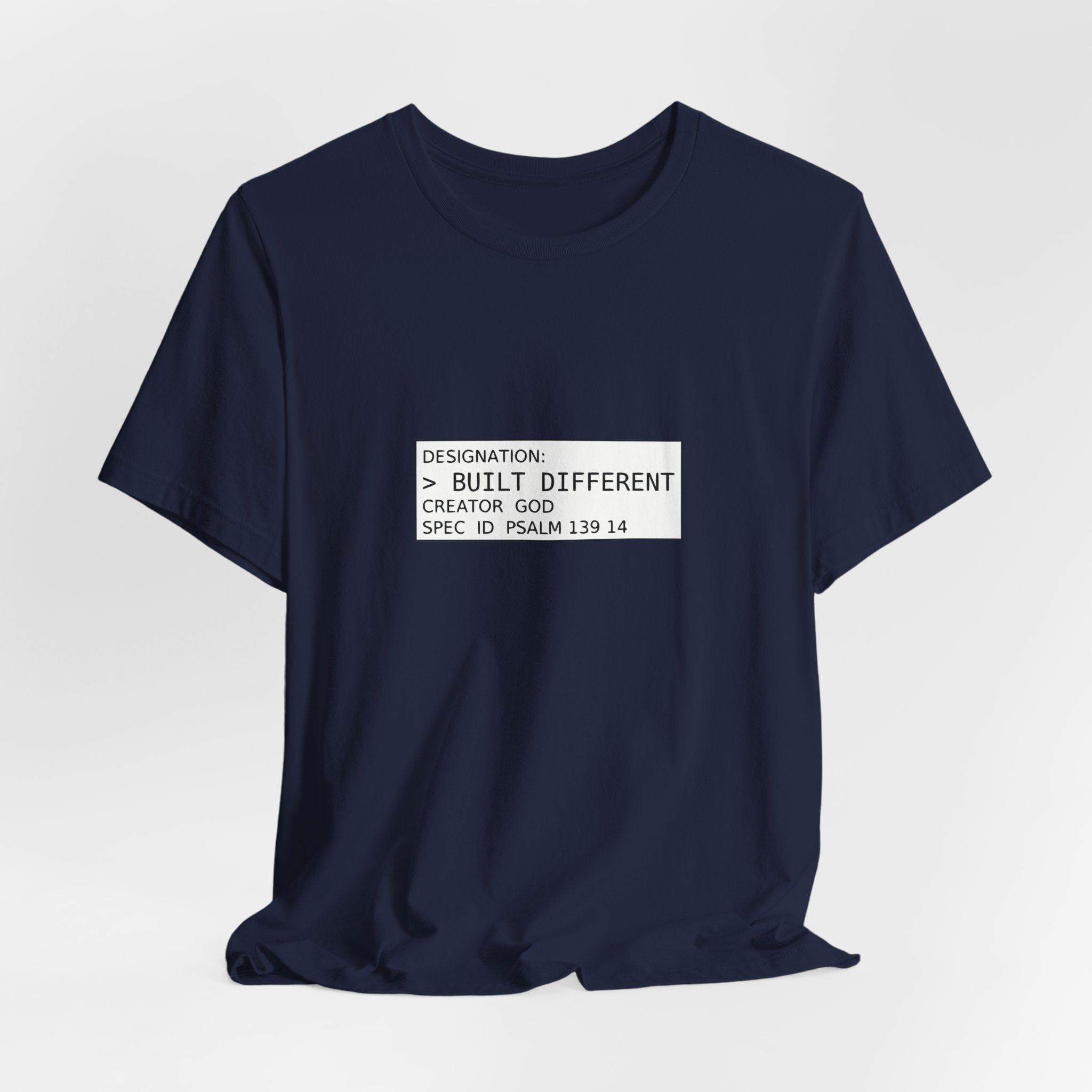 Built Different Christian Shirt, Comfort Colors Faith Tee, Psalm 139:14 Bible Verse Label, Minimalist Streetwear Apparel, God Made Me Gift