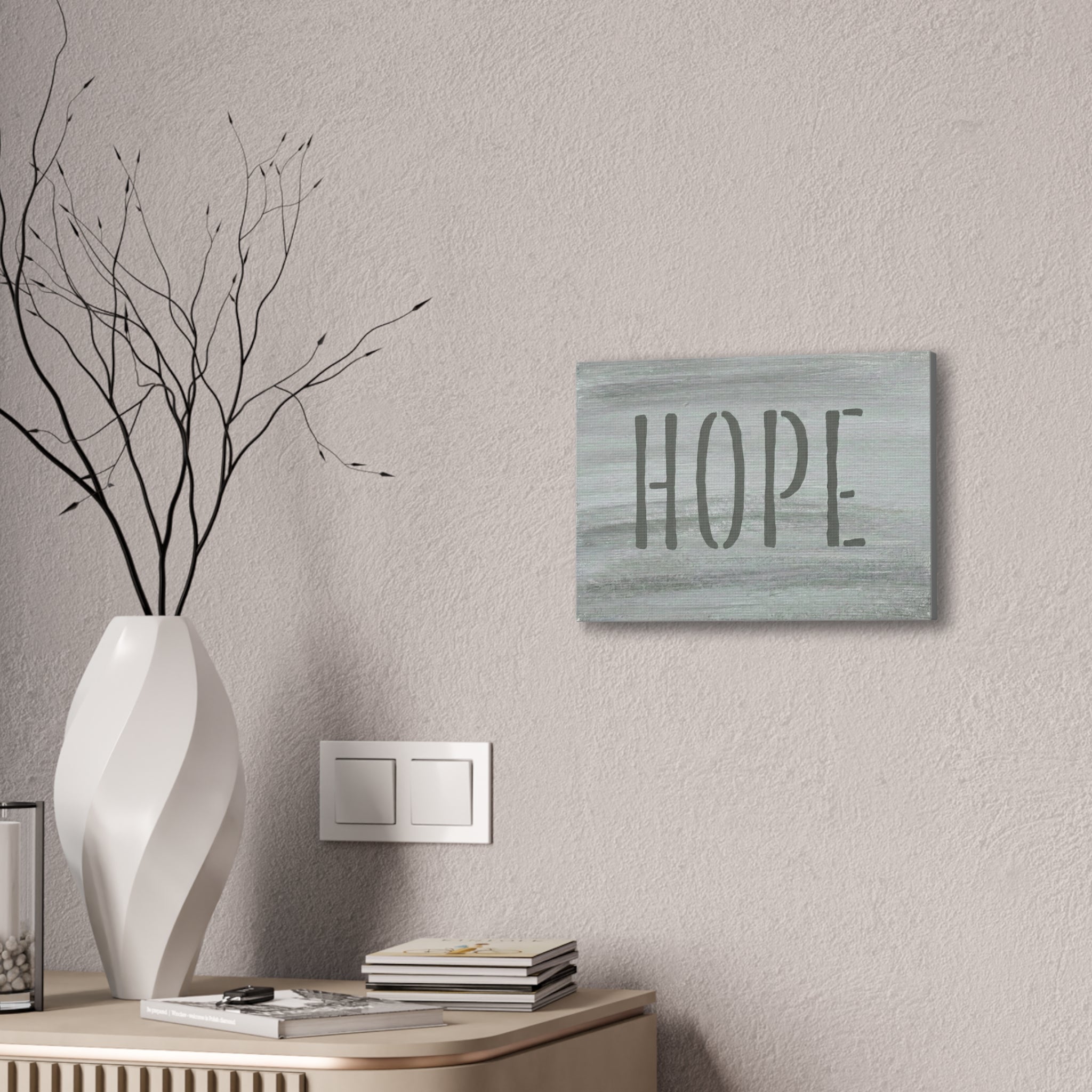 Hope Christian Canvas Wall Art | Minimalist Faith Quote Print | Modern Neutral Home Decor | 1 Thessalonians Inspired