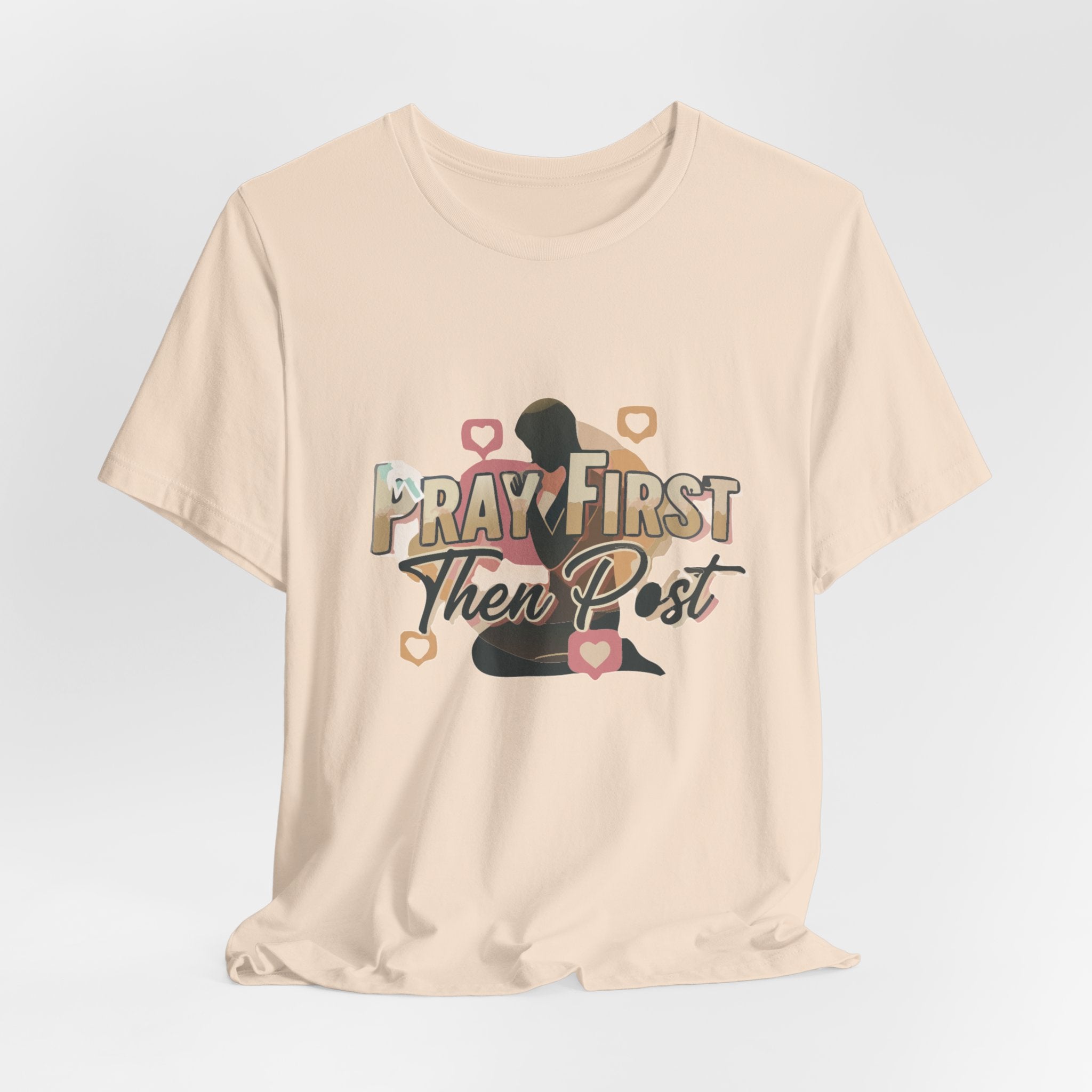 Pray First Then Post Shirt, Minimalist Christian Tee, Comfort Colors Faith Shirt, Digital Discipleship Gift, Modern Bible Verse Apparel