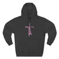 Pink Faith Hoodie | Christian Hoodie for Women | Minimalist Script Cross Hoodie | Christian Streetwear | Faith Gift | Religious Sweatshirt