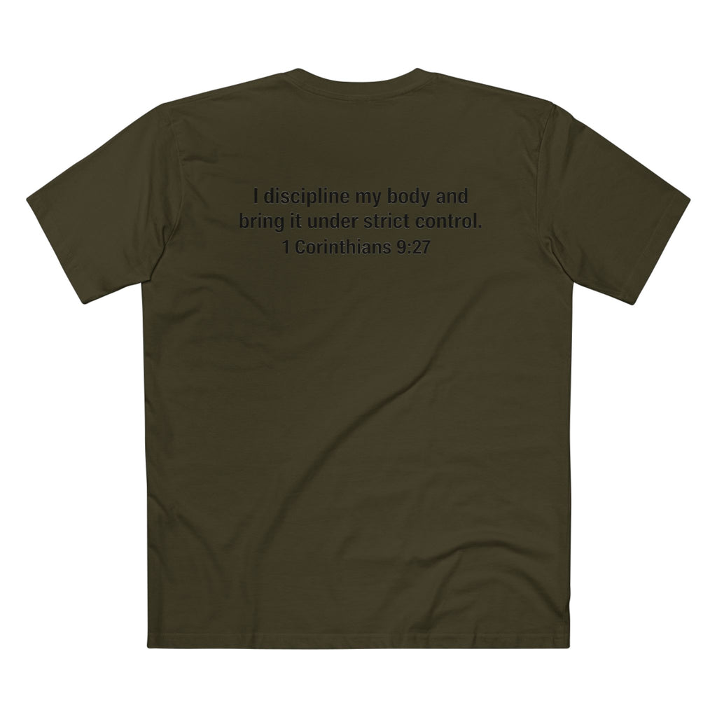 It Is Finished tee | Christian Scripture shirt, 1 Corinthians 9:27 back text