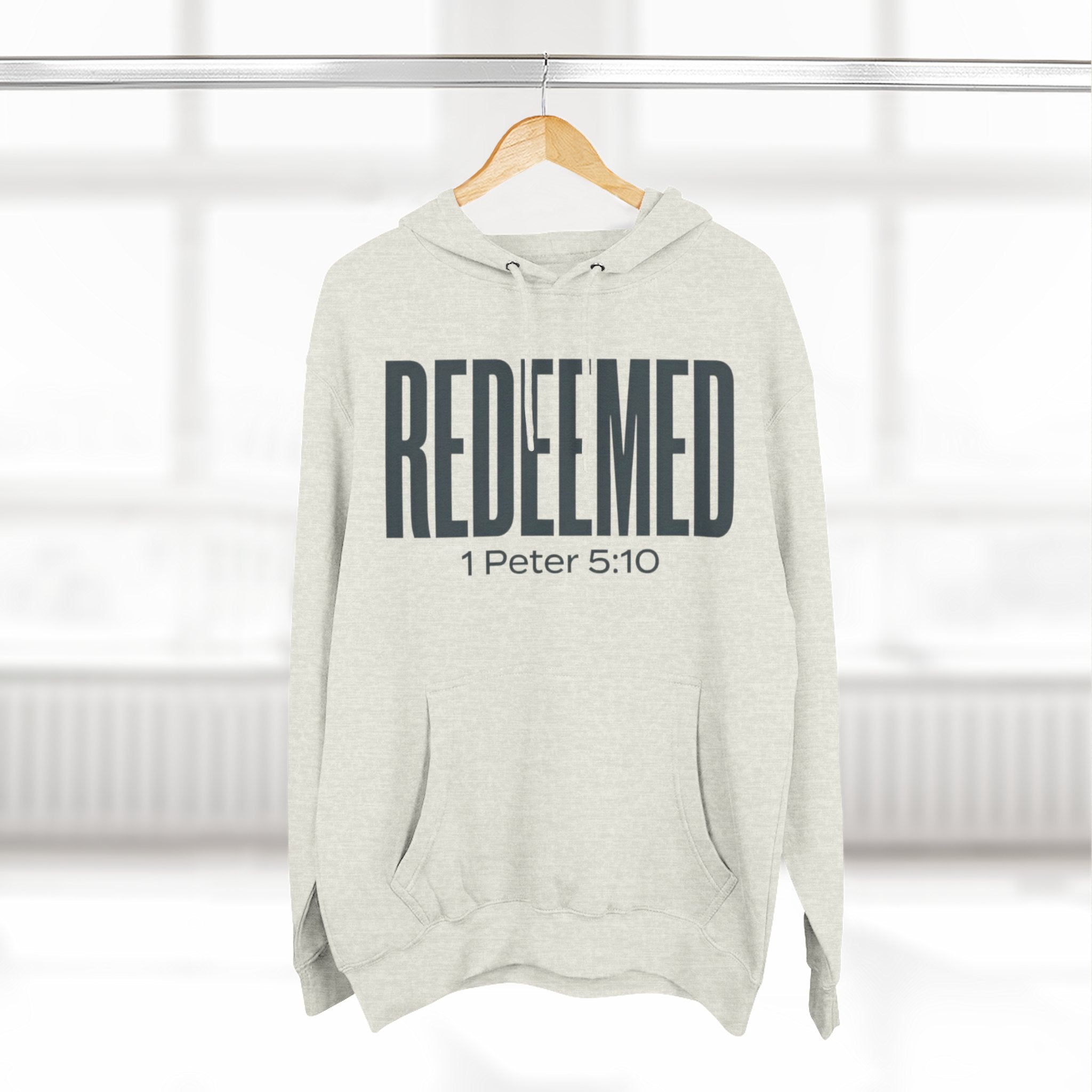 Redeemed 1 Peter 5:10 Hoodie | Christian Faith Scripture Pullover