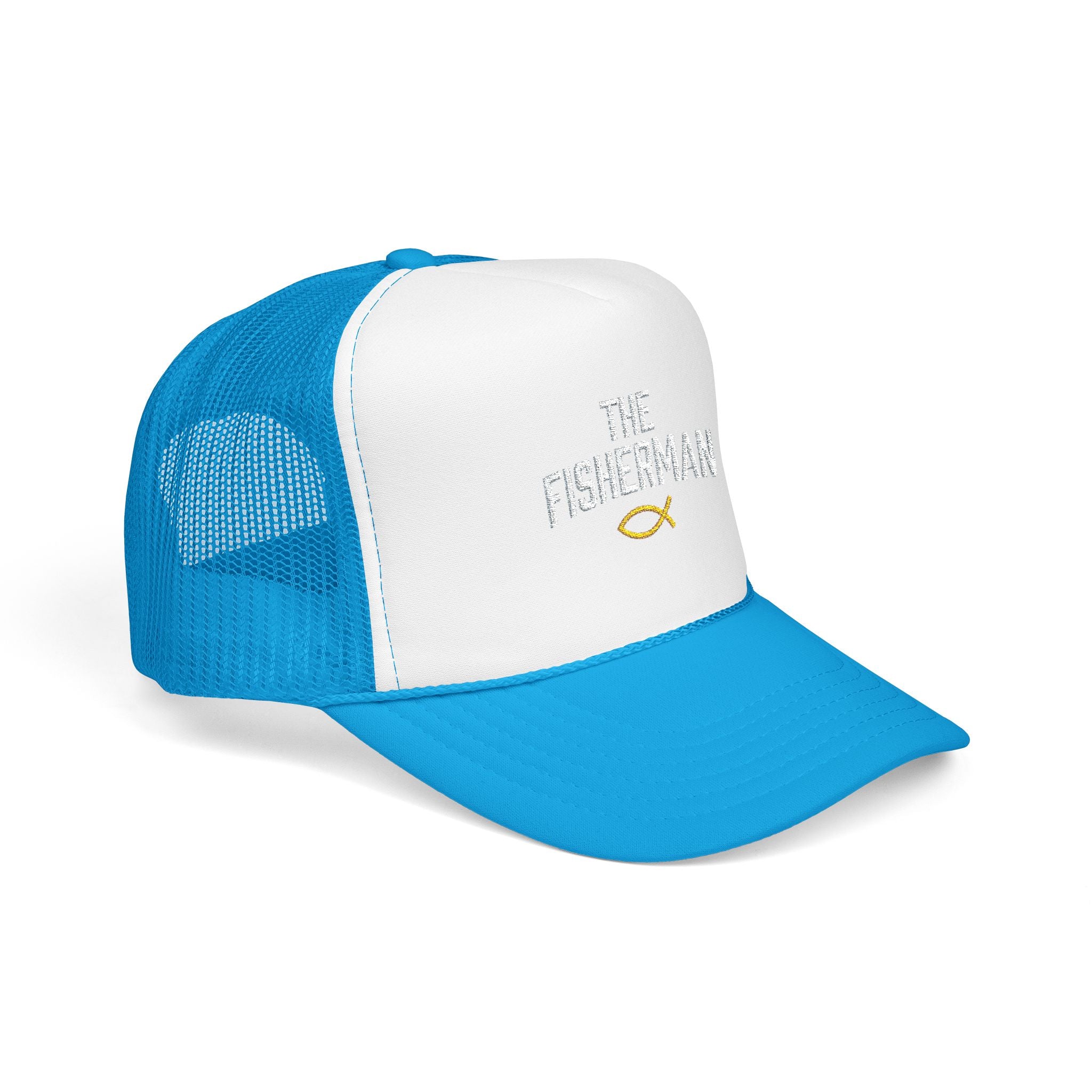 The Fisherman embroidered trucker hat | Fishing Christian Ichthys symbol